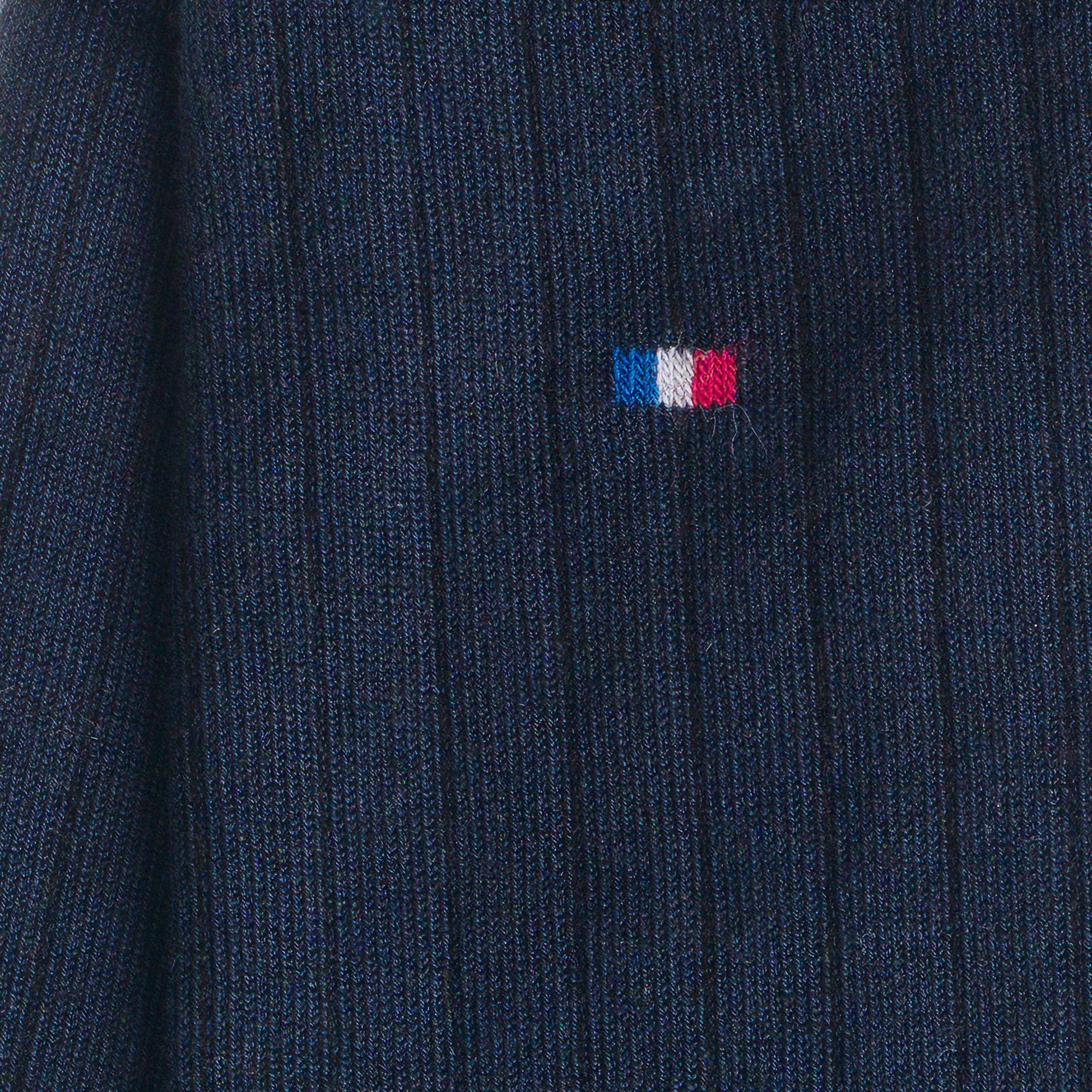 Chaussettes en fil d'écosse Marine - Unies à côtes