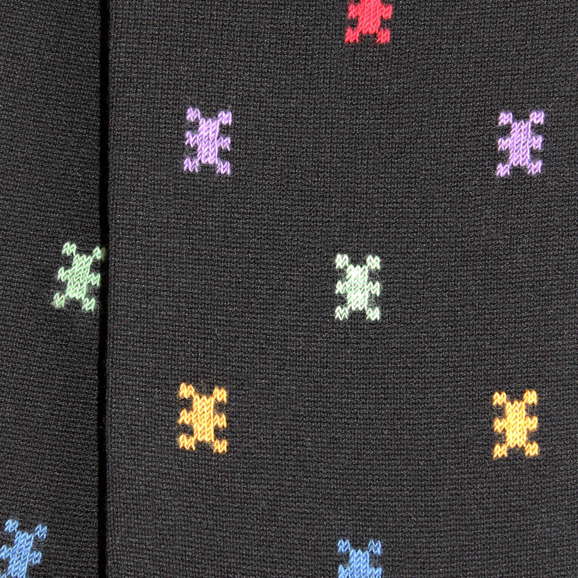 Chaussettes en fil d'écosse Noir - Semis coloré