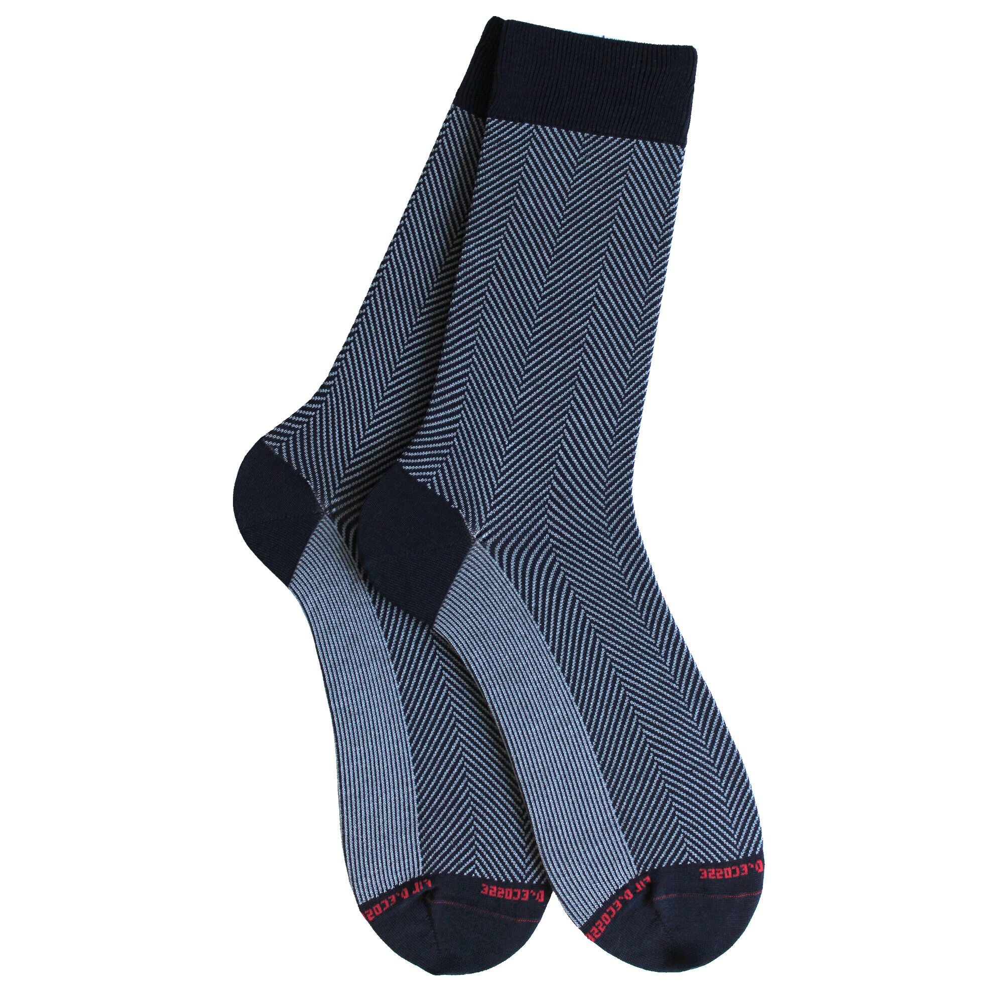 Chaussettes en fil d'écosse Marine - Chevrons