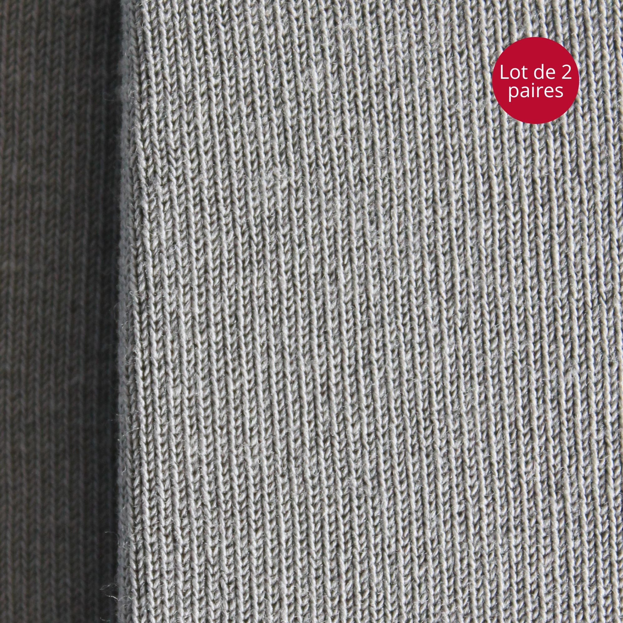 Lot de 2 Mi-chaussettes coton bio gris femme