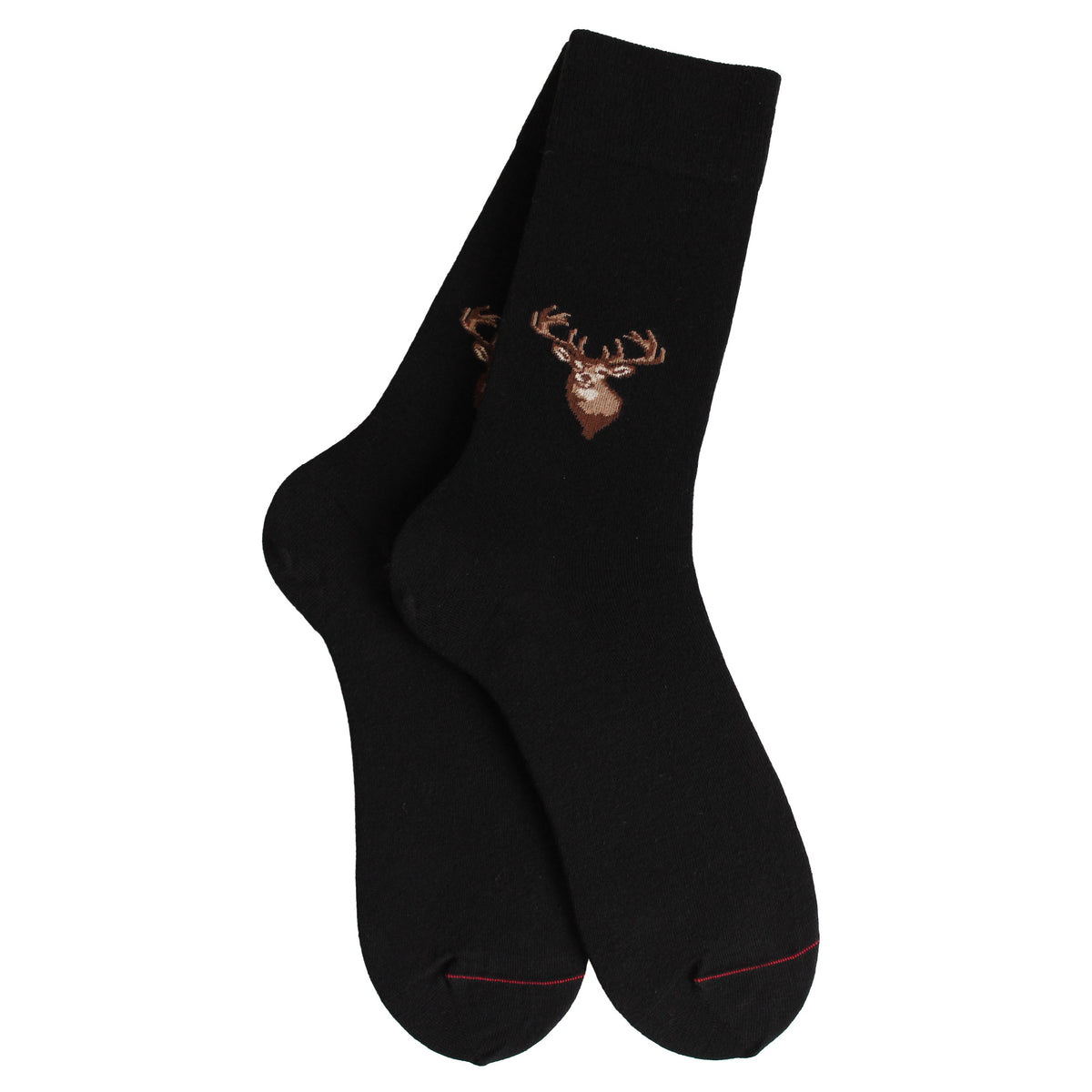 Chaussettes coton noir motif cerfs