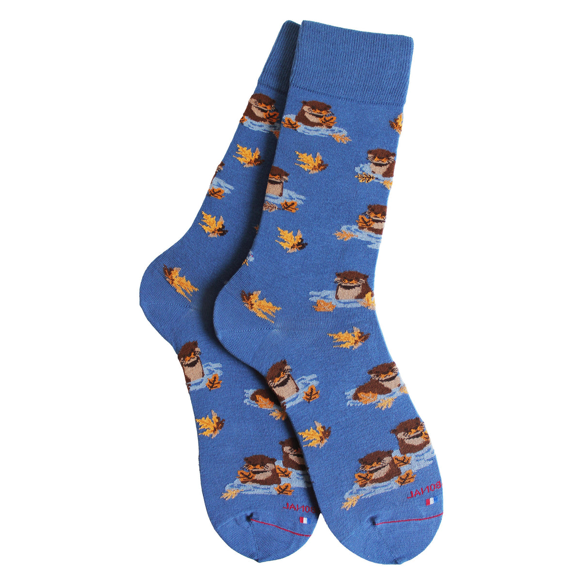 Chaussettes coton bleu loutres