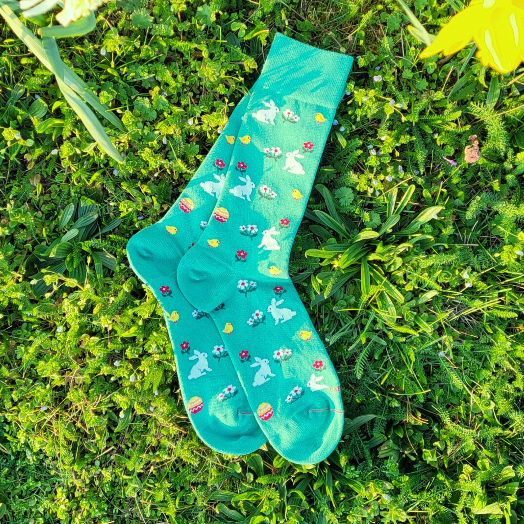 Chaussettes en coton vert Pâques - homme