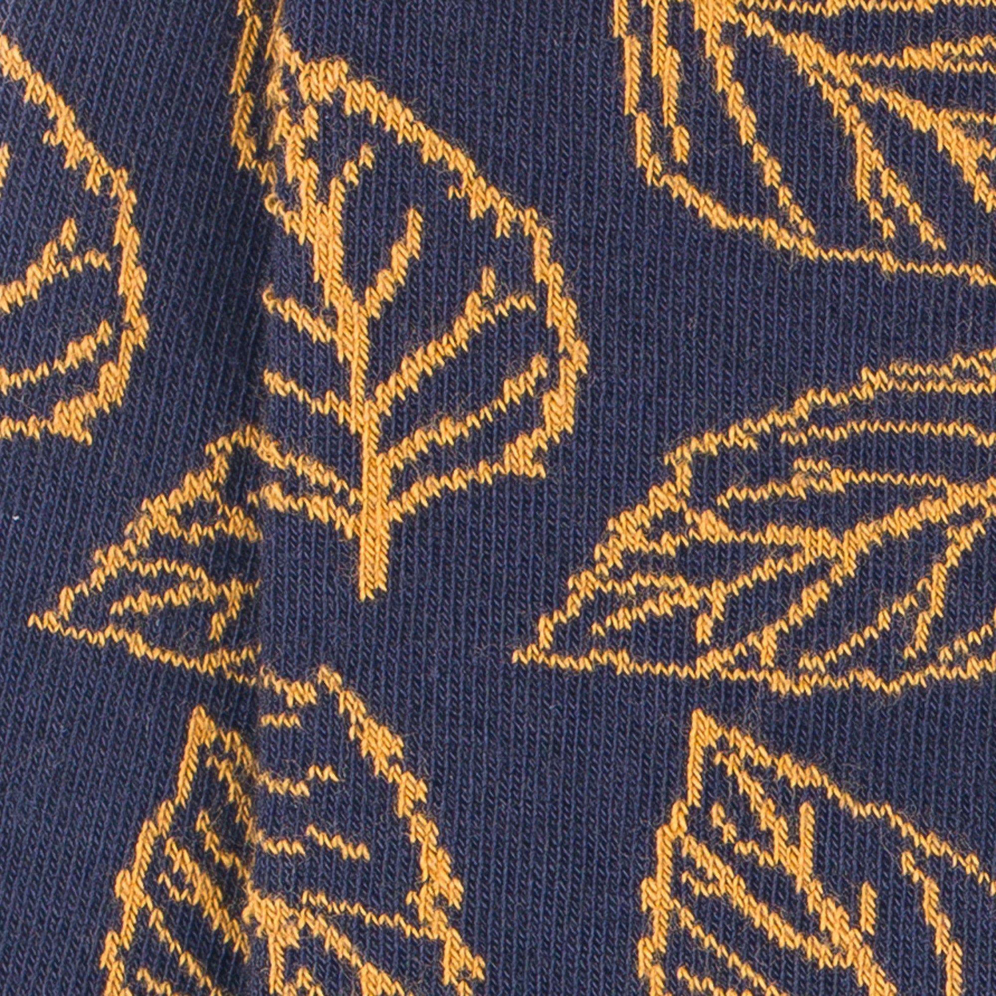 Chaussettes en coton Marine - Motifs feuilles