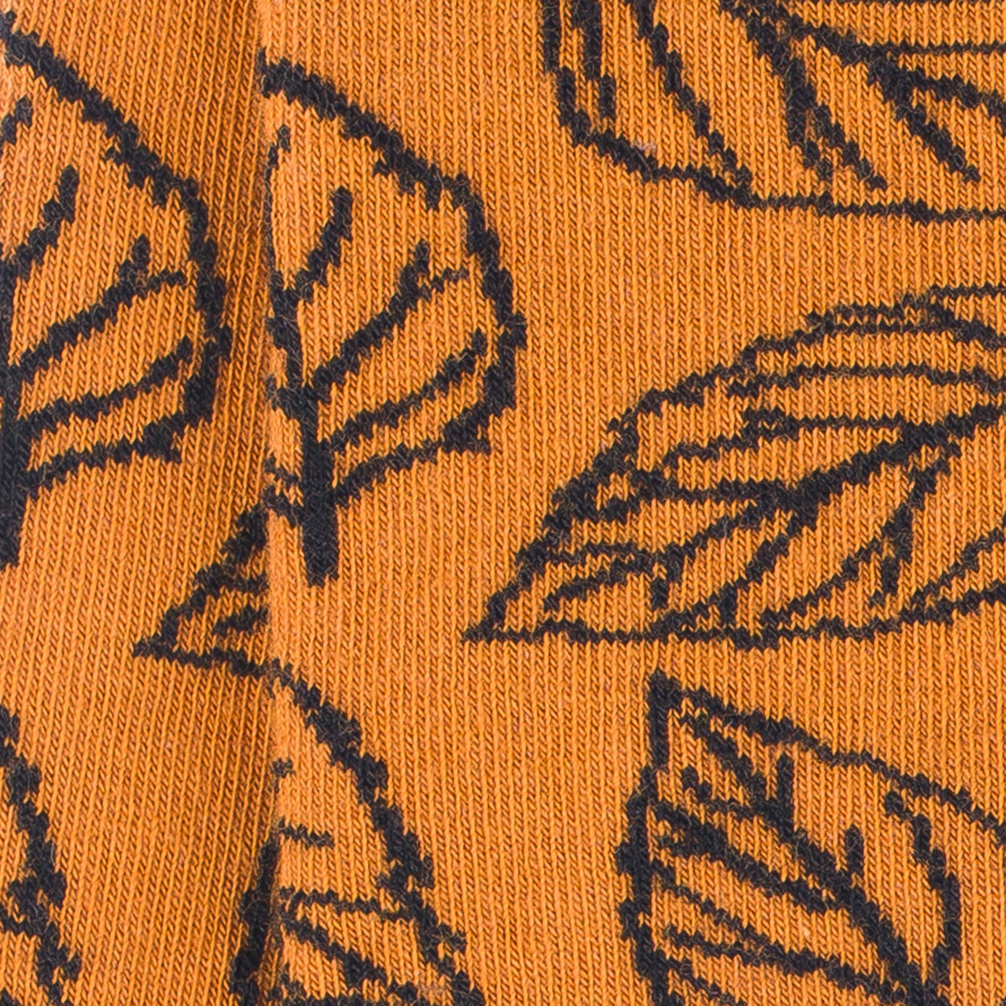 Chaussettes en coton Jaune ocre - Motifs feuilles