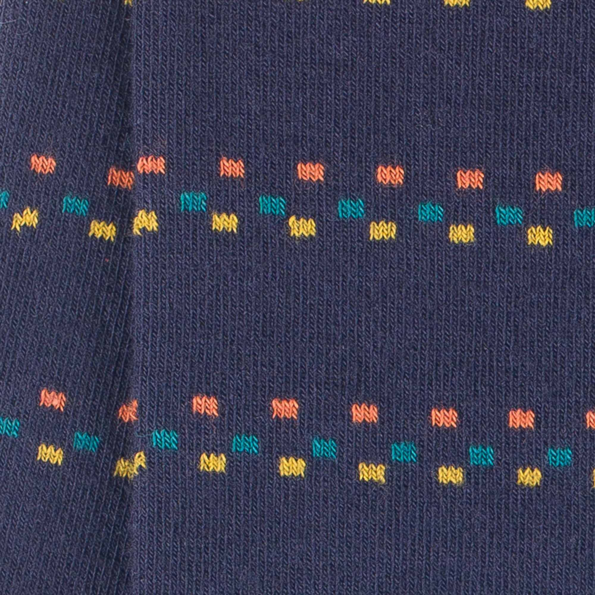 Chaussettes en coton Marine - Motifs rayures mini carrés