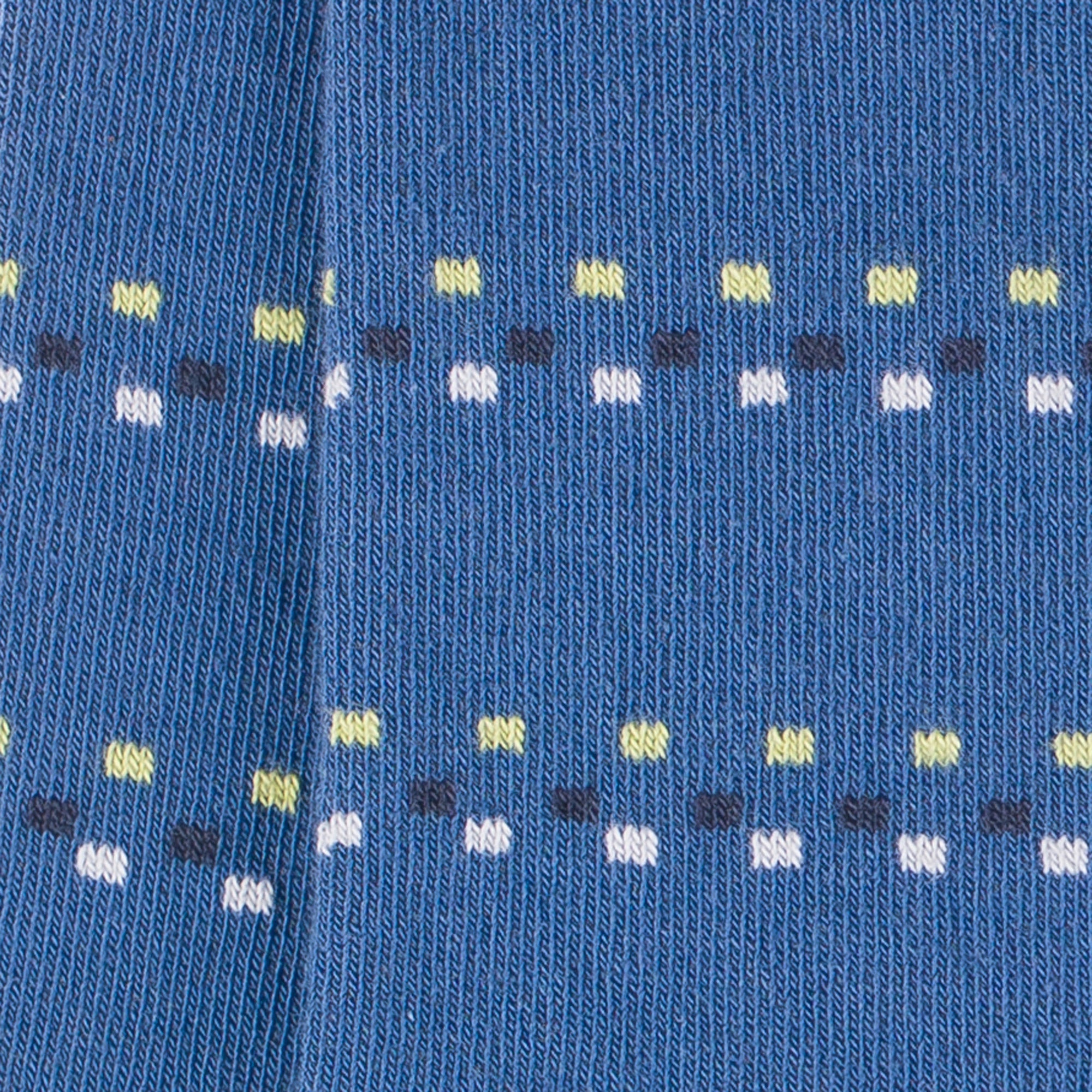 Chaussettes en coton Bleu - Motifs rayures mini carrés