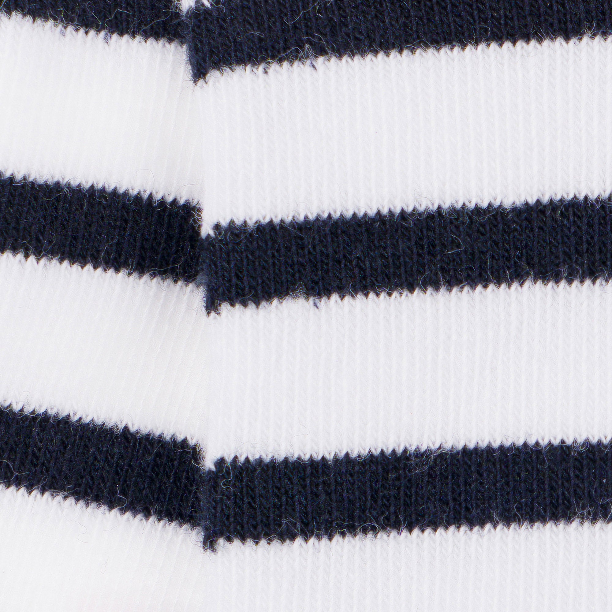 Mini-socquettes en coton blanc - Rayures marinières