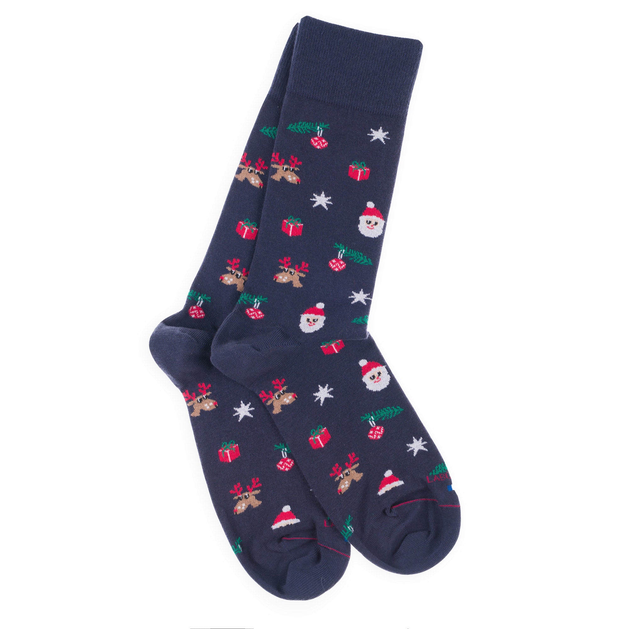 Chaussettes en coton Marine - Motif semis Noël