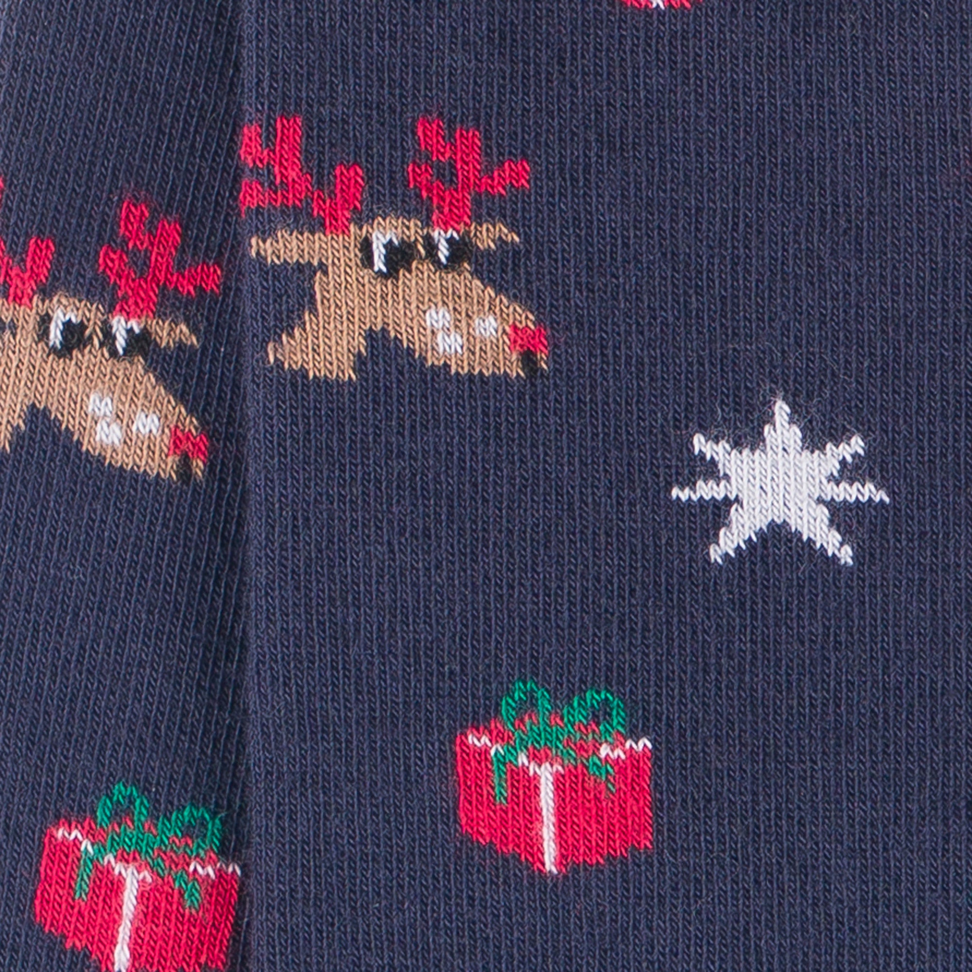 Chaussettes en coton Marine - Motif semis Noël