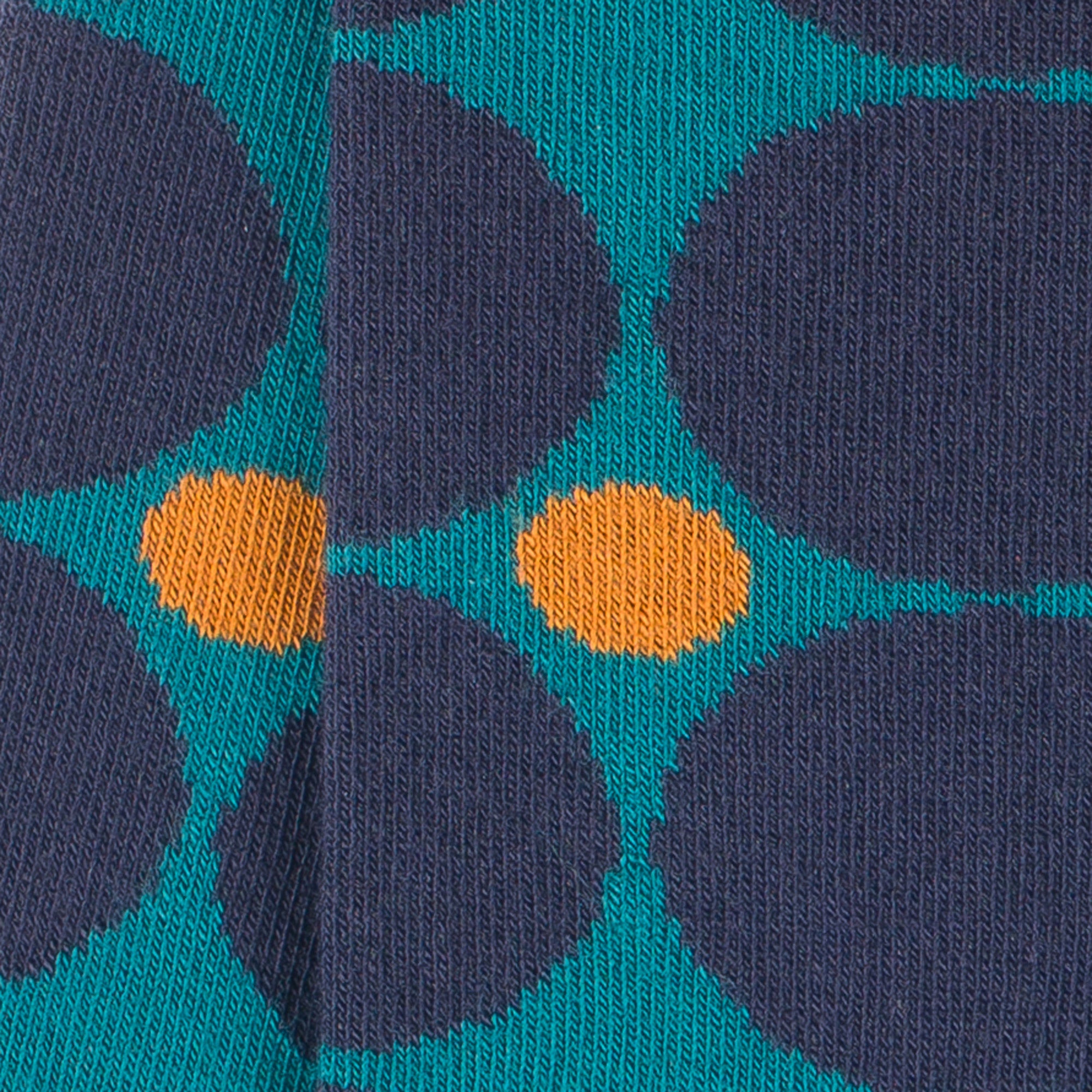 Chaussettes en coton Marine & Vert - Motifs pions dames