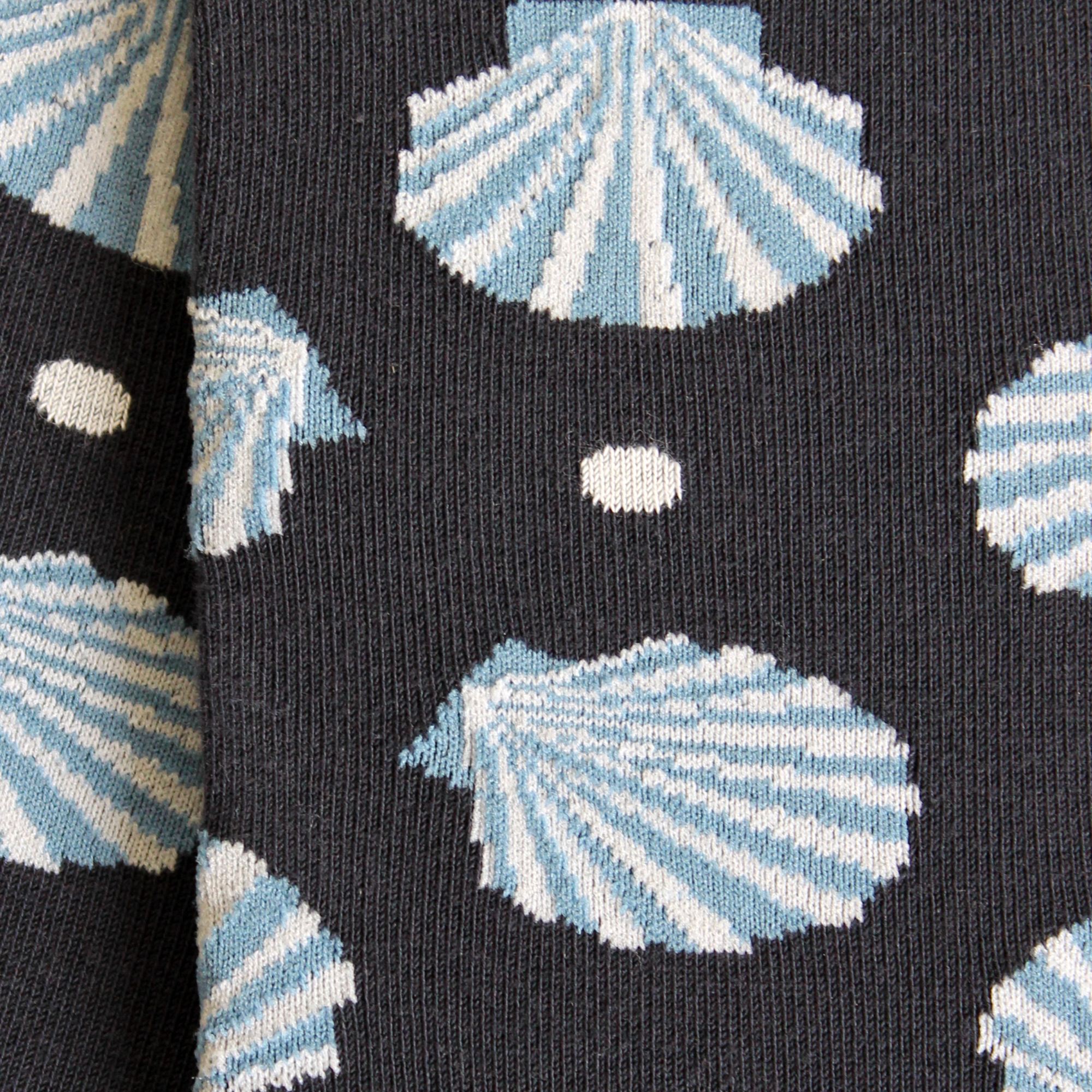 Chaussettes en coton Marine - Motifs coquilles Saint Jacques
