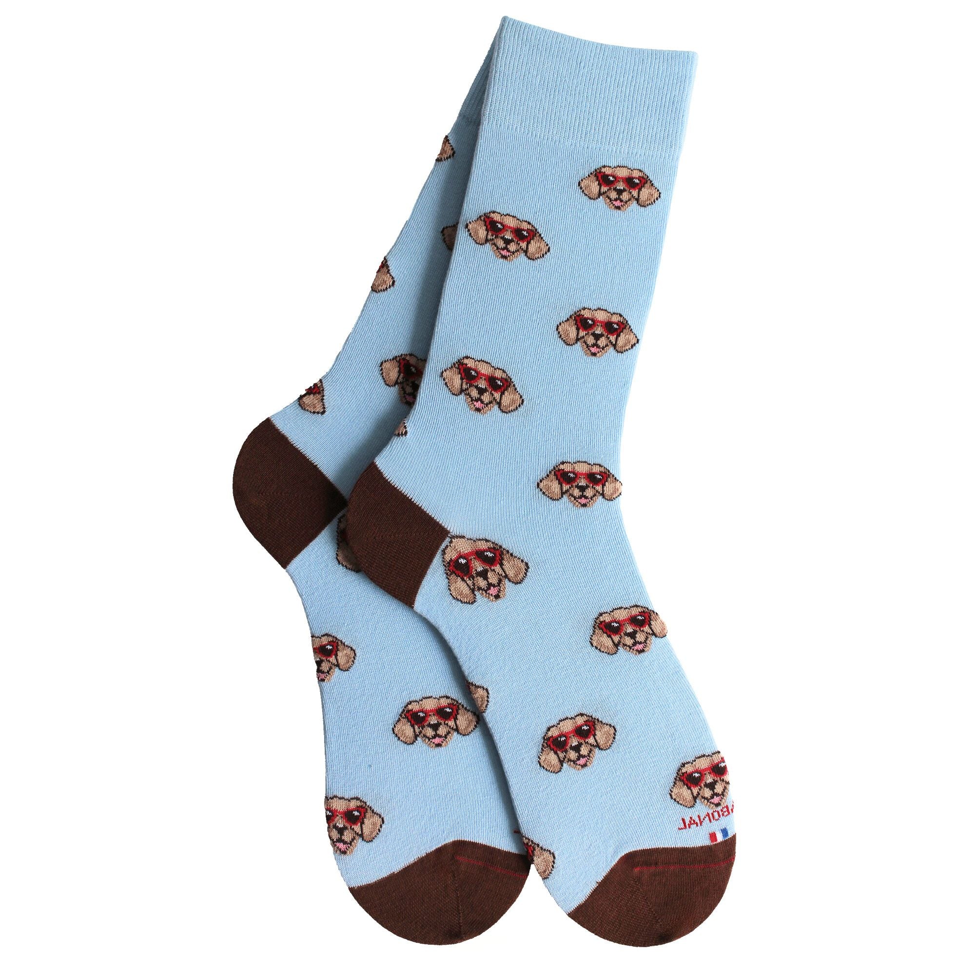 Chaussettes en coton Bleu ciel - Têtes de chien