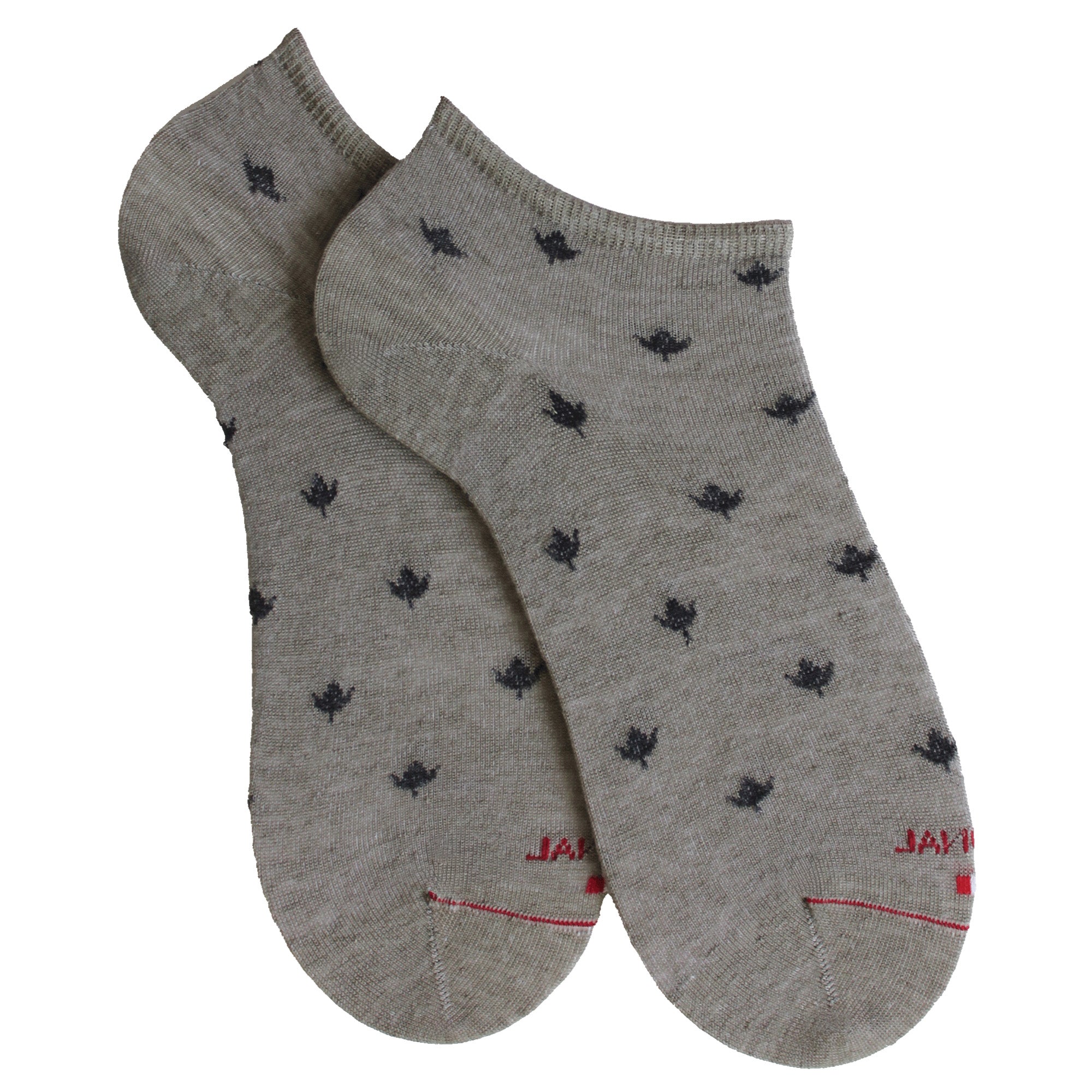 Mini-socquettes en lin Taupe - Semis feuilles lin