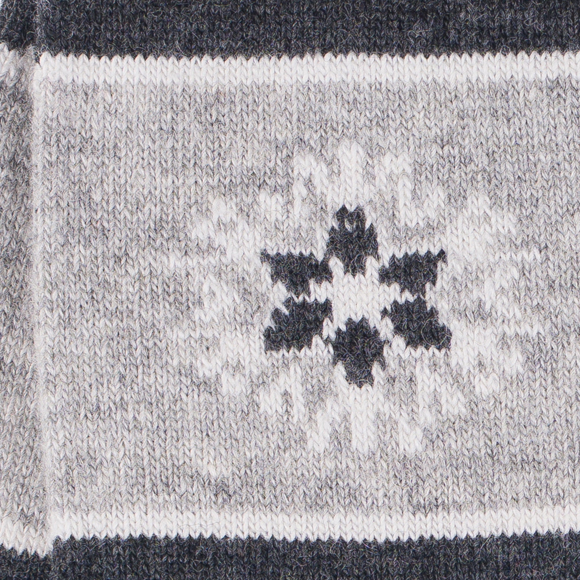 Chaussettes en laine et cachemire Anthracite - Motif bandeau flocon