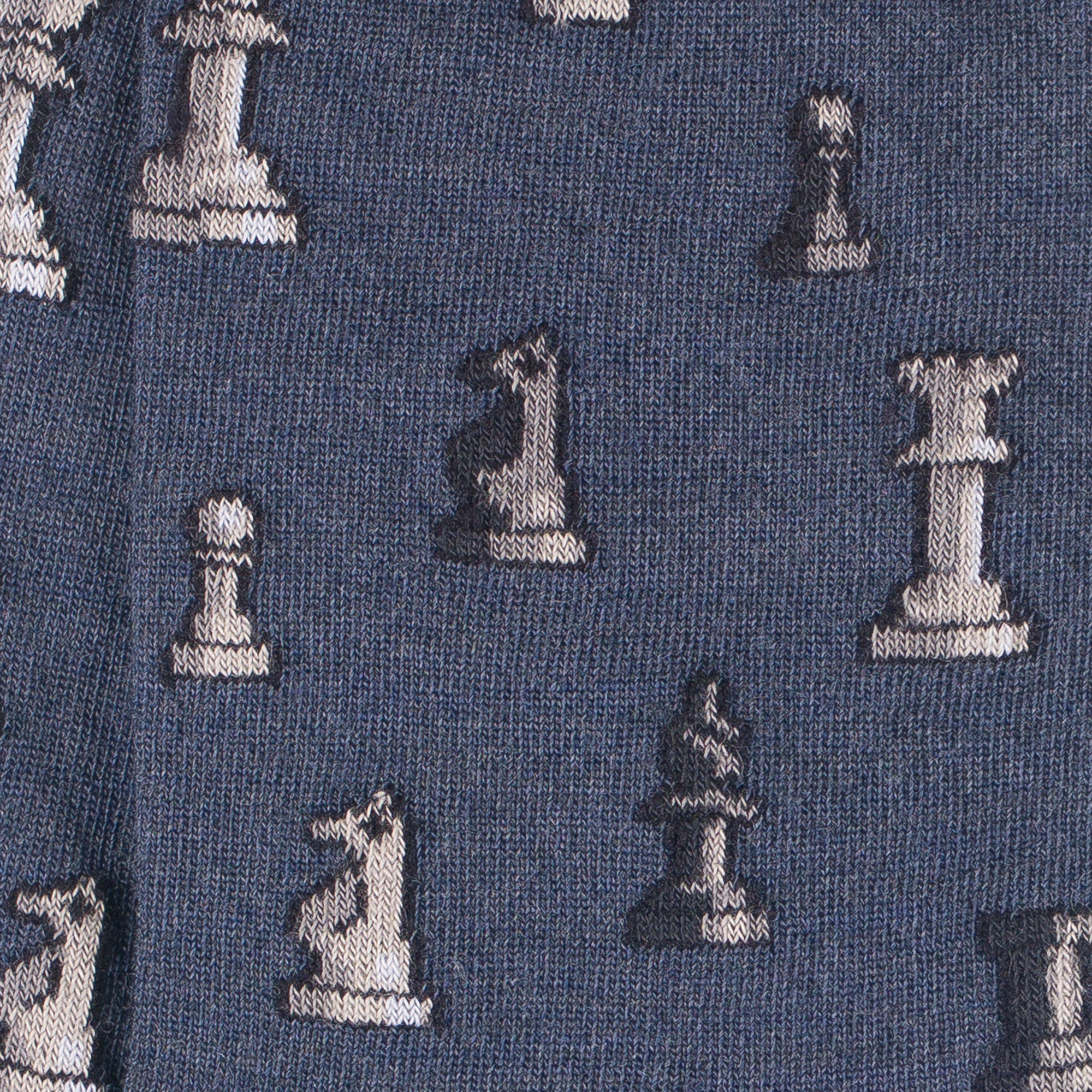 Chaussettes en laine mérinos Bleu - Motifs échecs