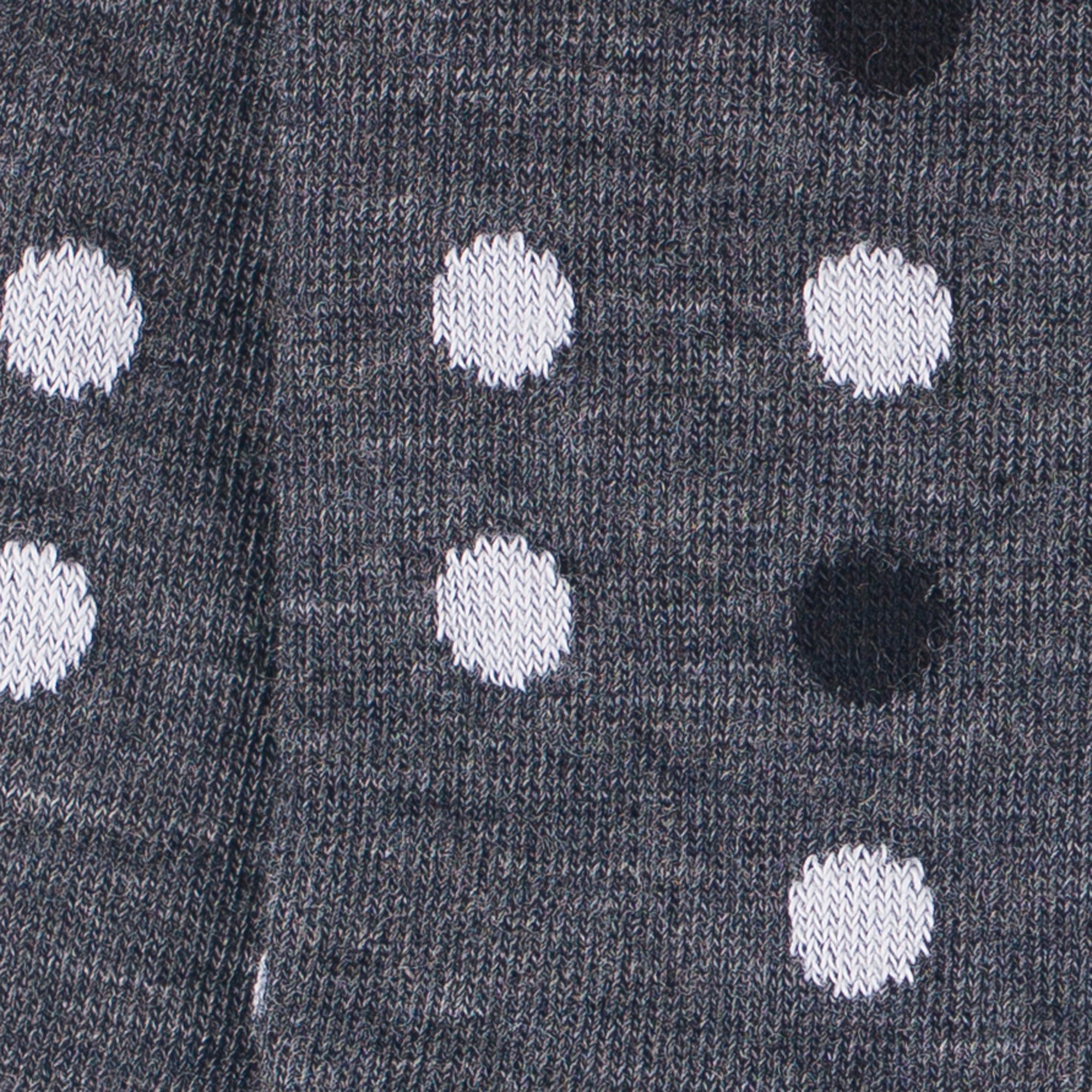 Chaussettes en laine mérinos Anthracite - Motifs pois dominos
