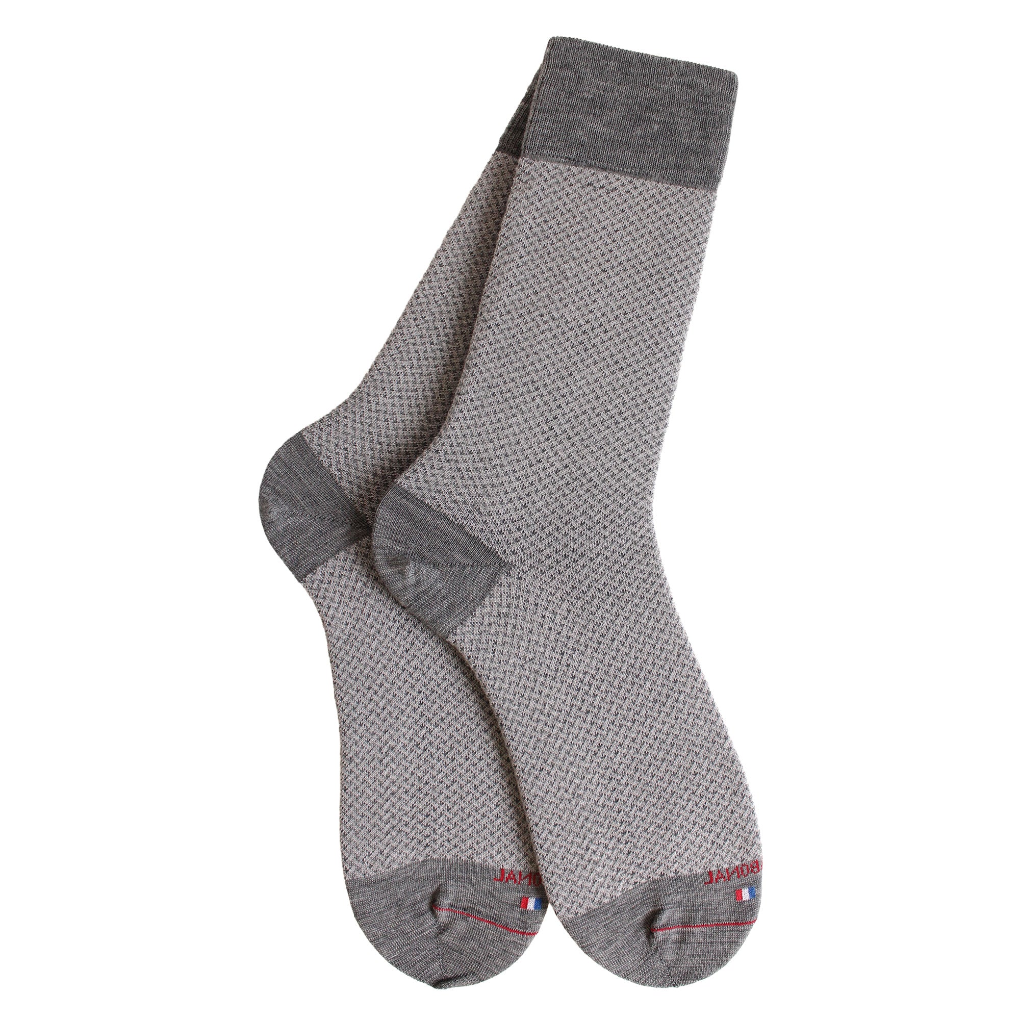 Chaussettes laine gris effet tissage
