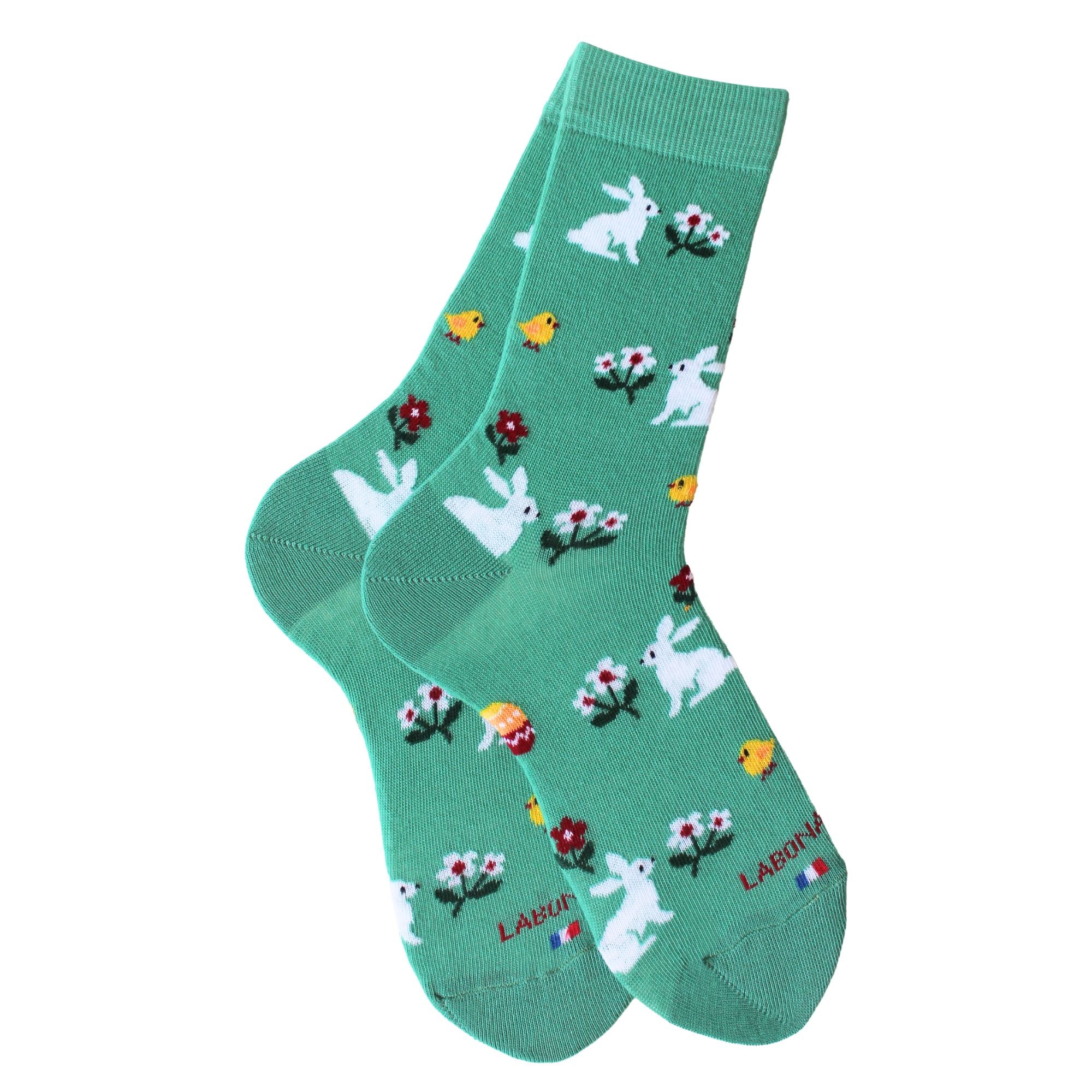 Chaussettes en coton vert Pâques - enfant
