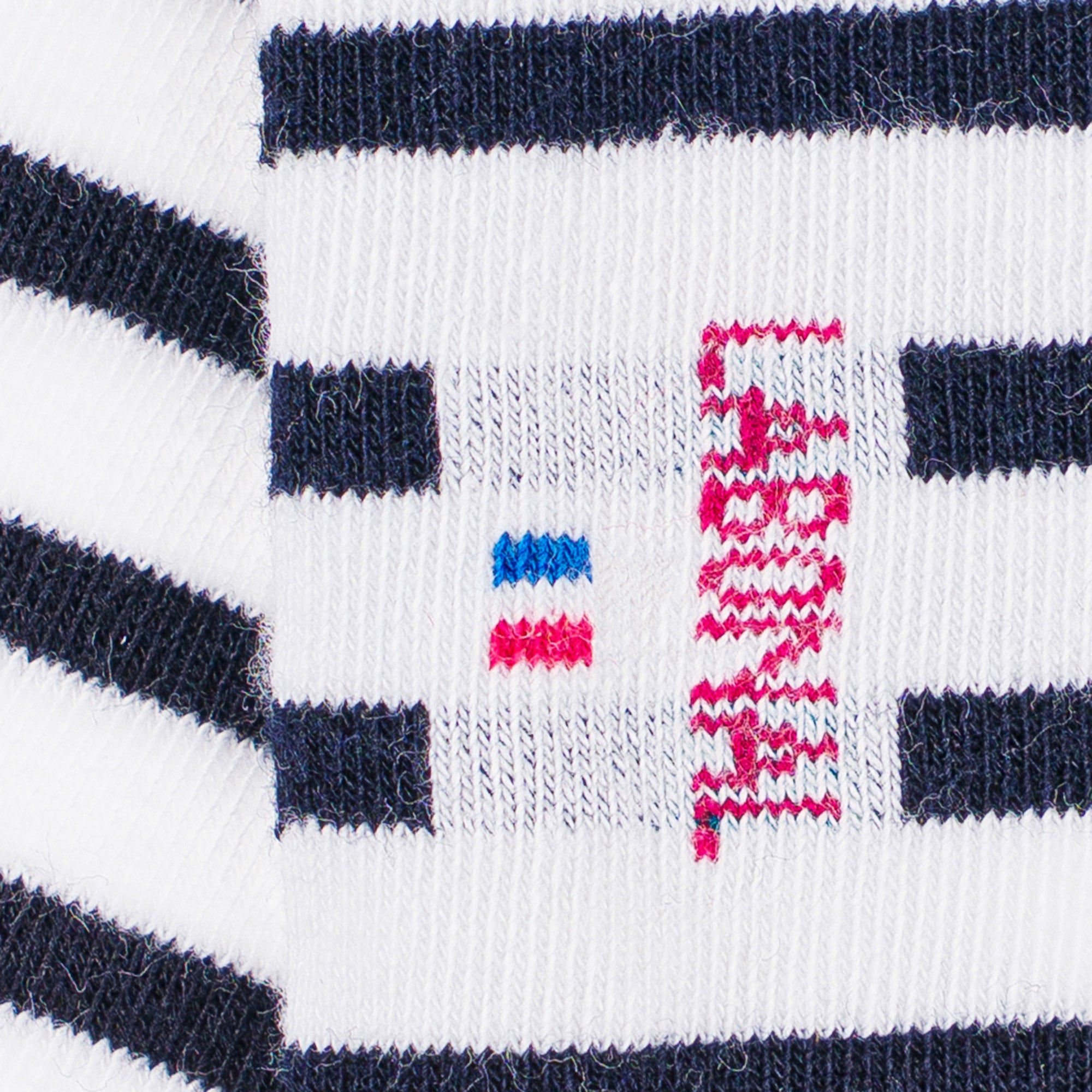 Mini-socquettes en coton blanc - Rayures marinières