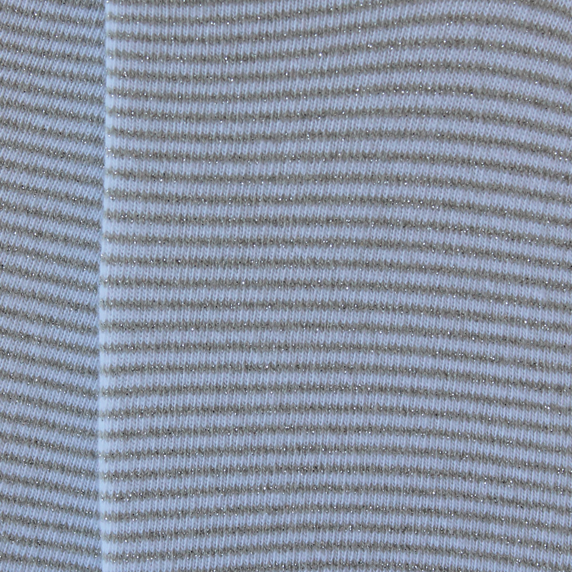 Mini-socquettes en coton Blanc argent - Rayure brillante