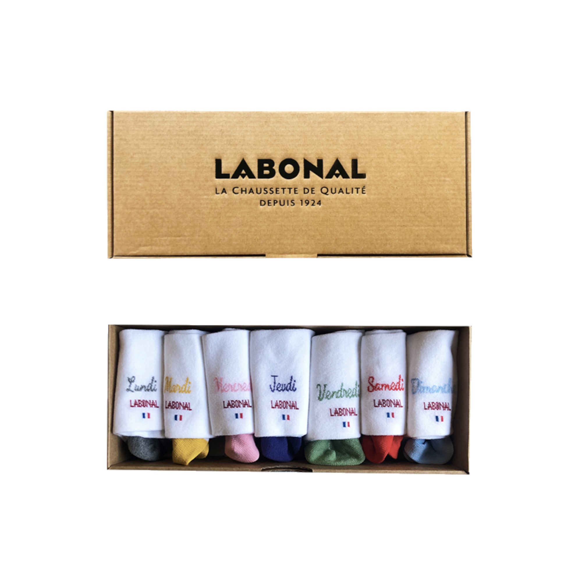 Coffret Semainier Mini-Socquettes Femme Coton Blanc