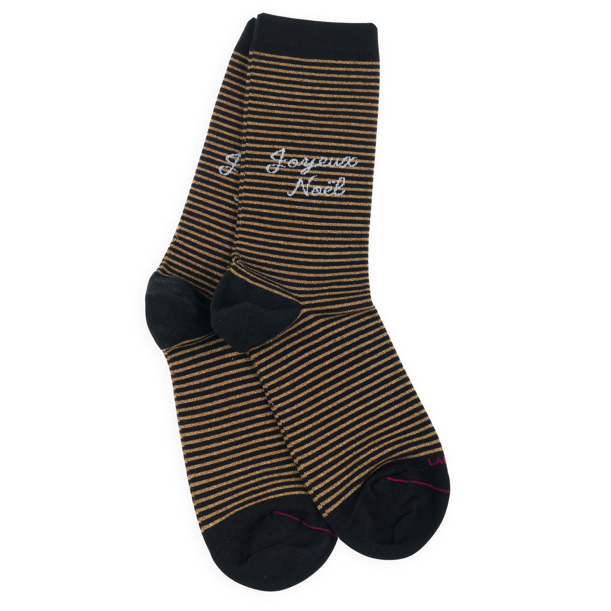 Chaussettes en coton Noir - Motif Joyeux Noël