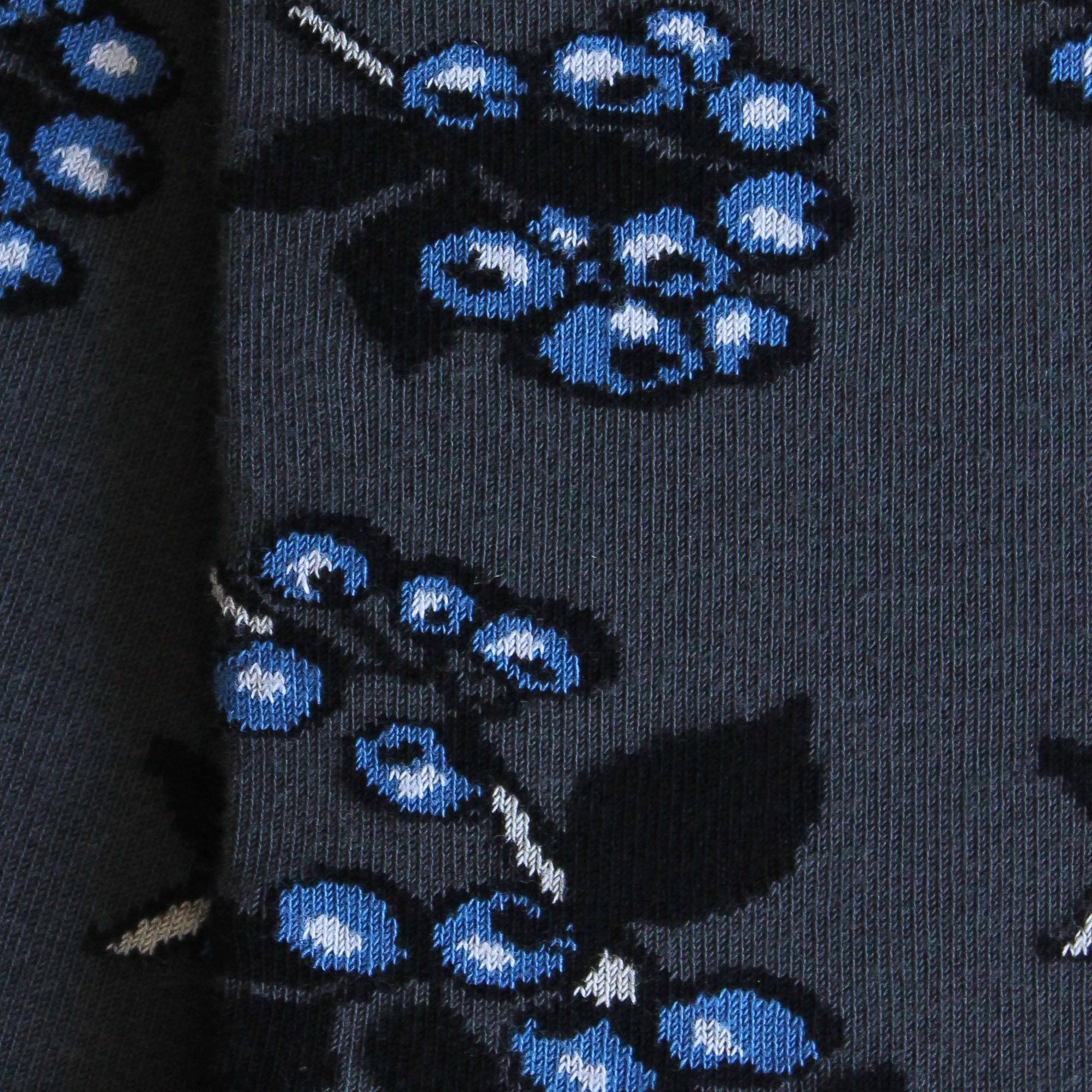 Chaussettes coton gris bleuets