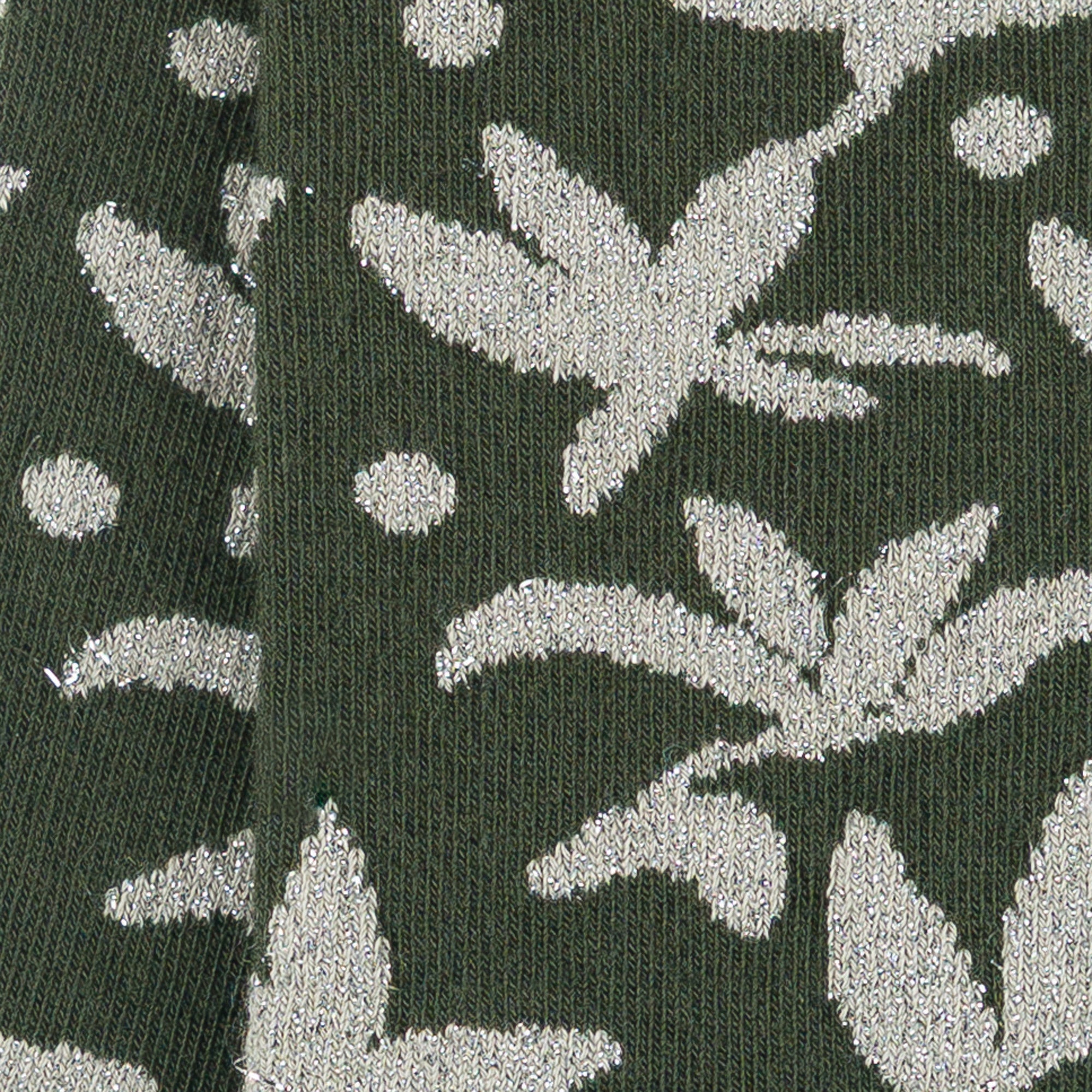 Chaussettes en coton Kaki - Motifs fleurs brillantes