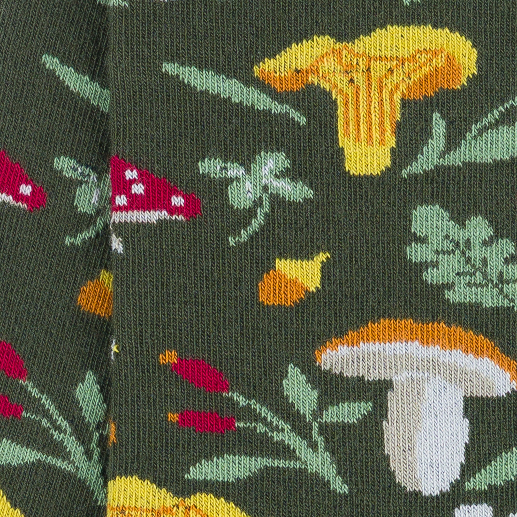 Chaussettes en coton Kaki - Motifs champignons