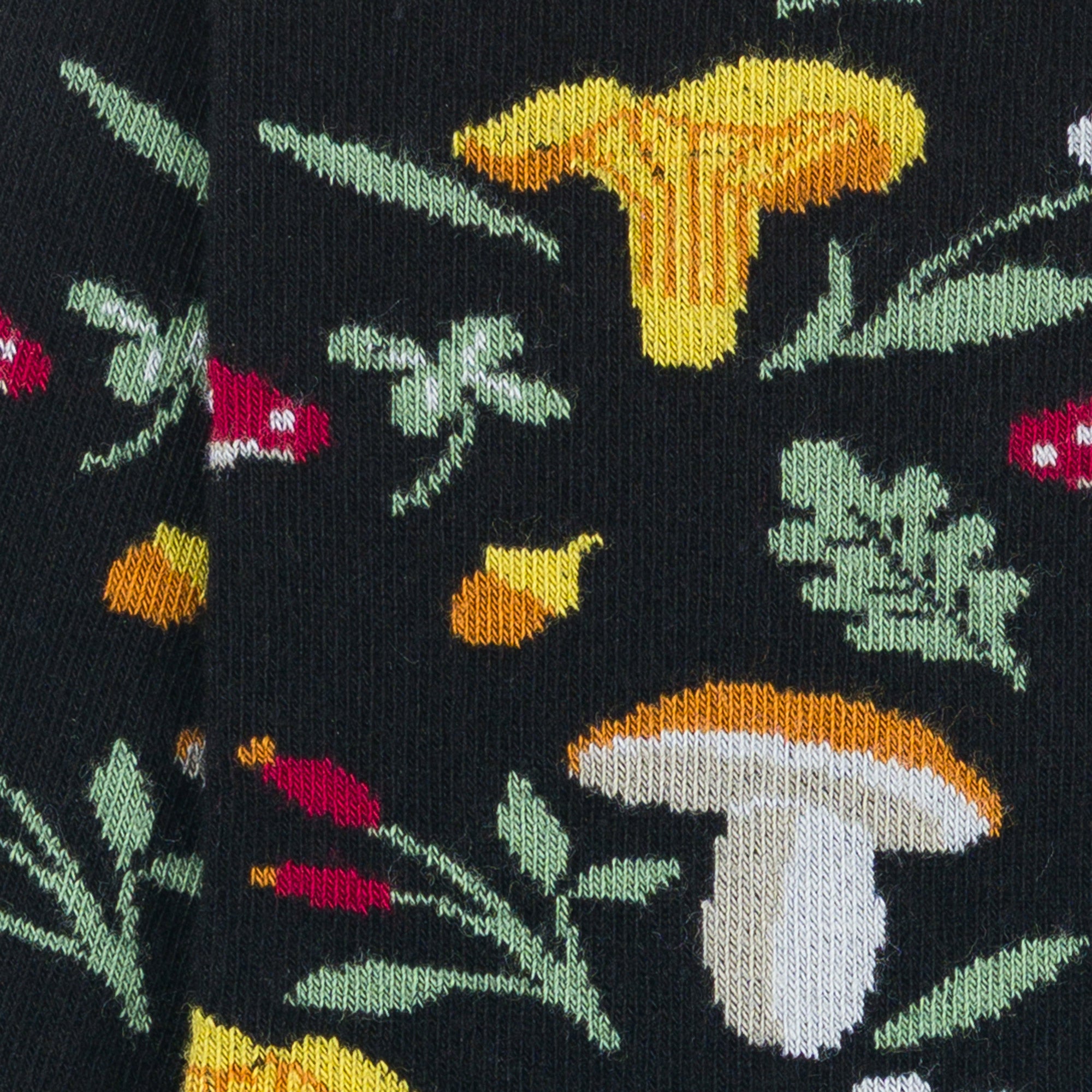 Chaussettes en coton Noir - Motifs champignons