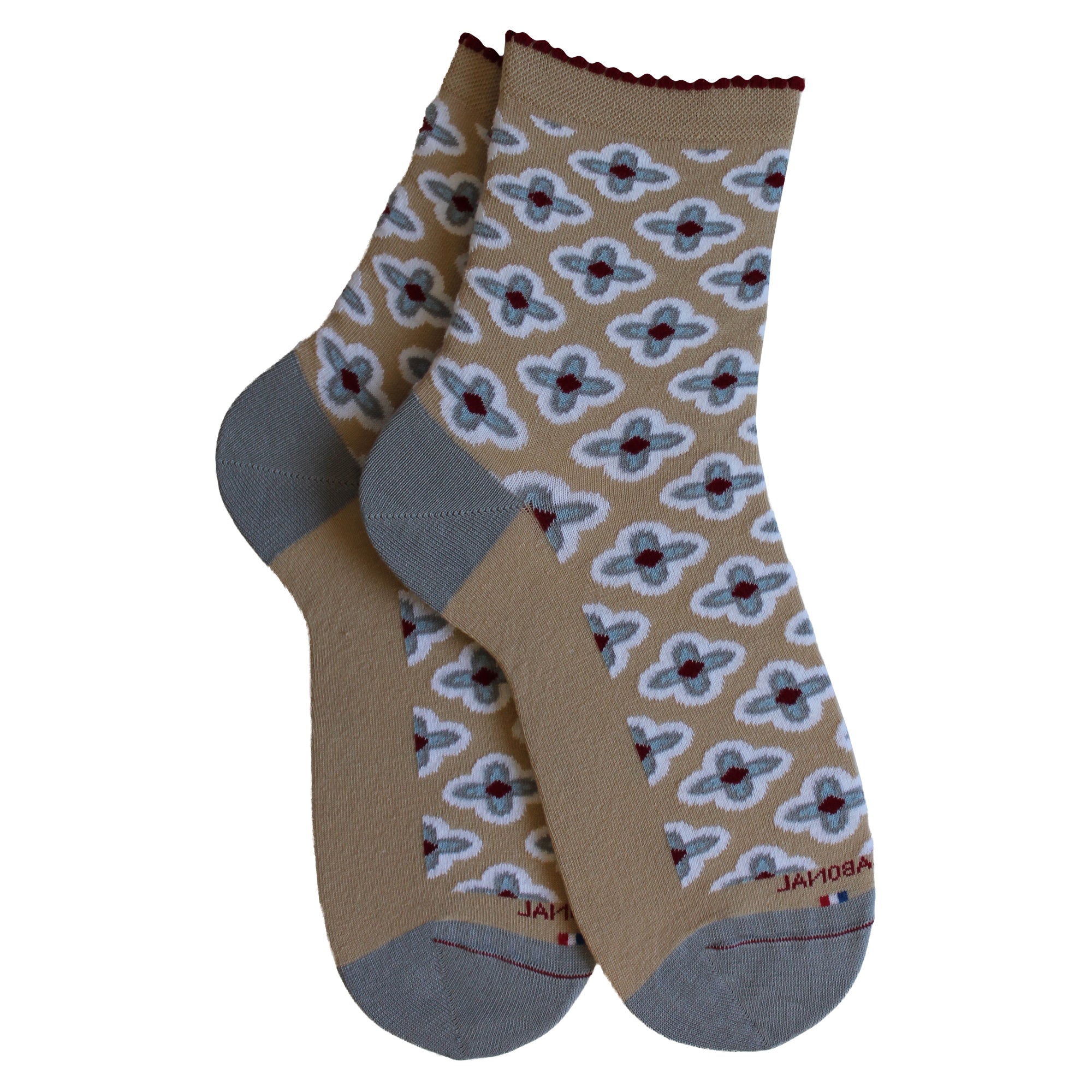 Socquettes en coton Granit - Fleurs all over