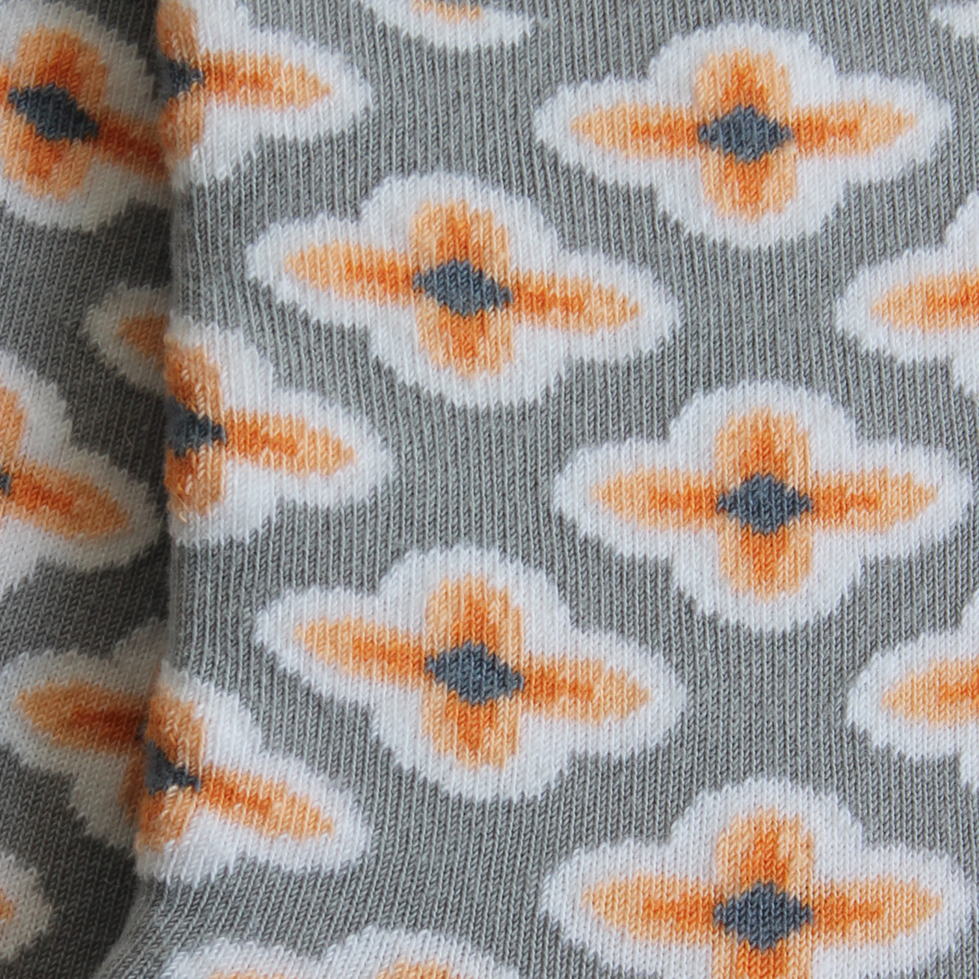 Socquettes en coton Gris medium - Fleurs all over