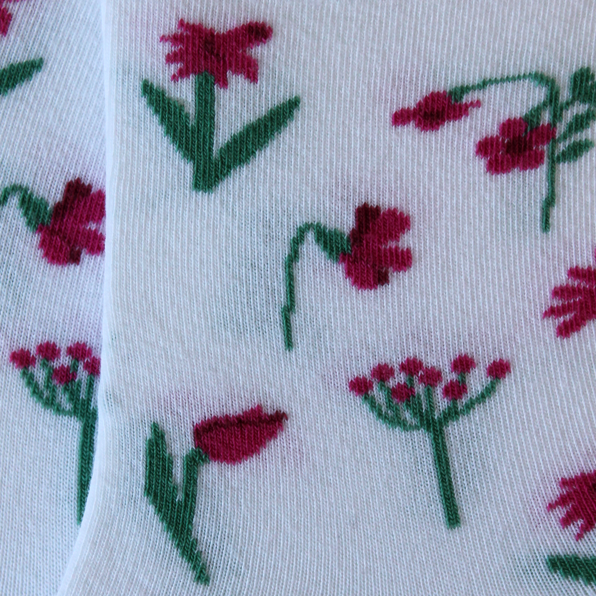 Socquettes en coton Blanc - Fleurs des champs