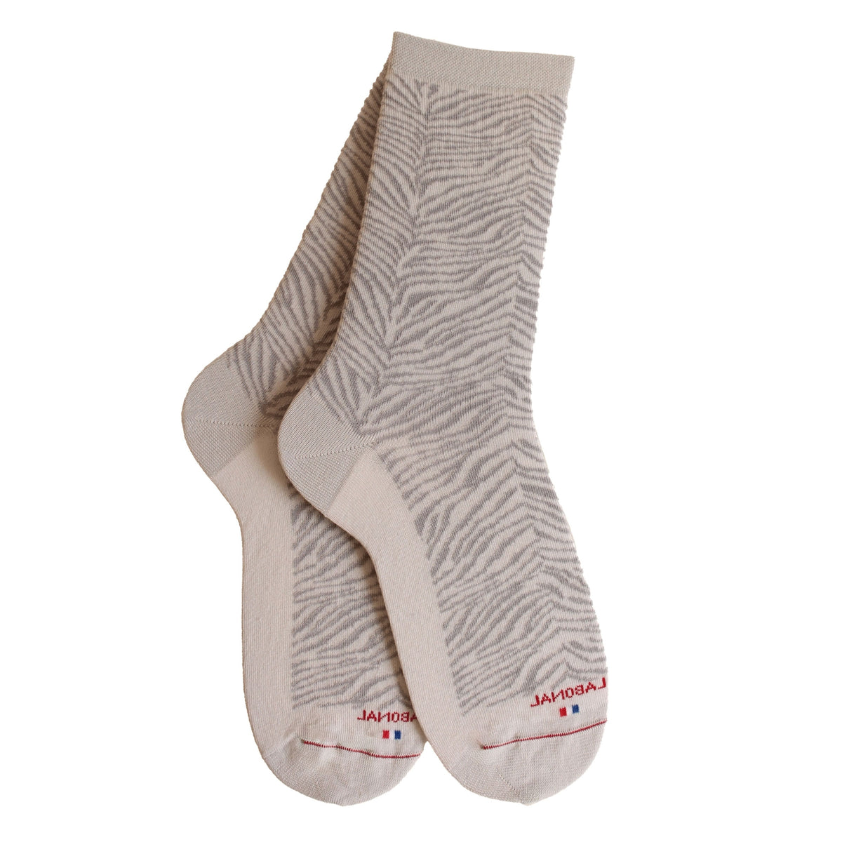 Chaussettes coton gris motif zèbre