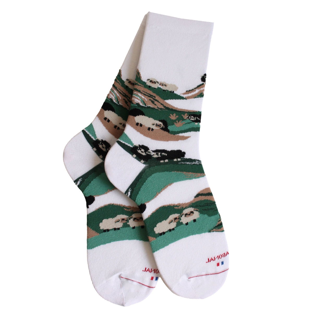 Chaussettes coton blanc motif paysage