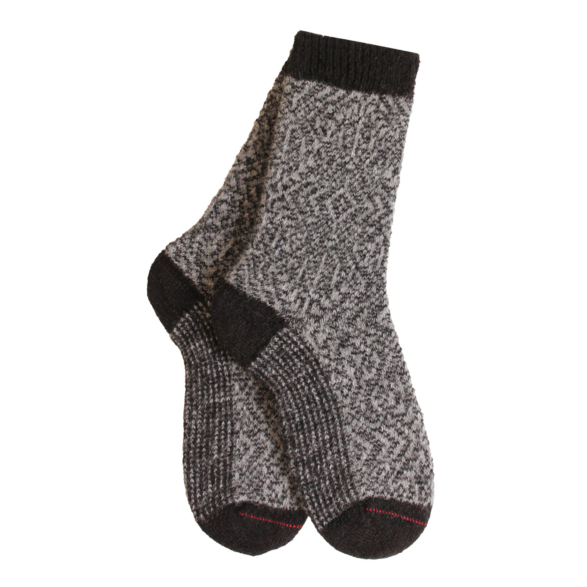 Chaussettes laine noir motif norvégien