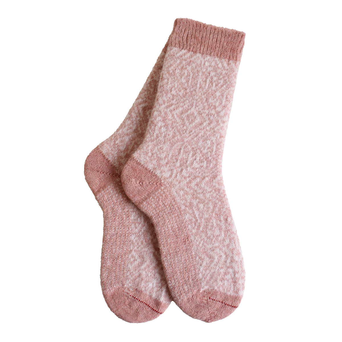 Chaussettes laine rose motif norvégien