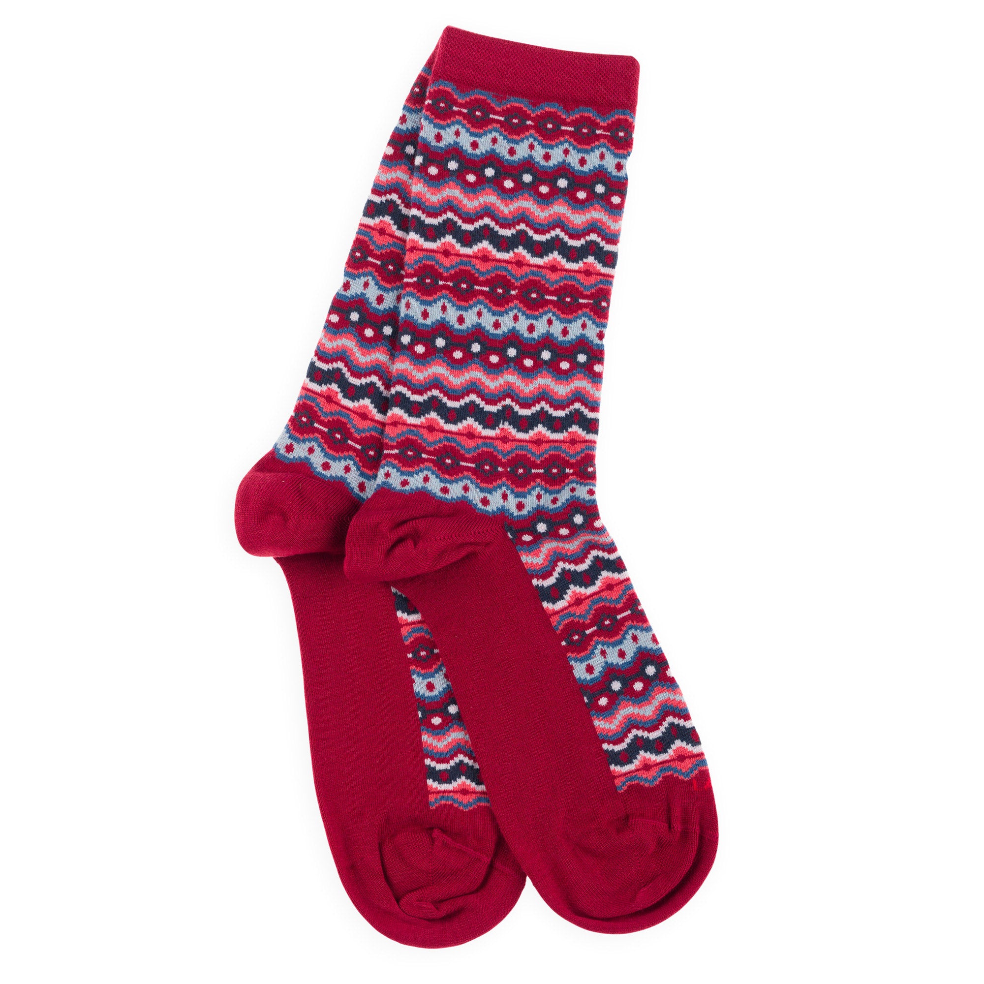 Chaussettes en viscose et soie Rouge - Style norvégien