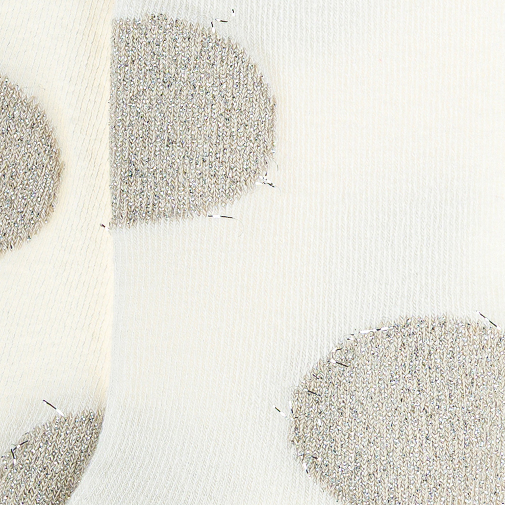 Chaussettes en viscose et soie Ecru - Motifs pois brillants