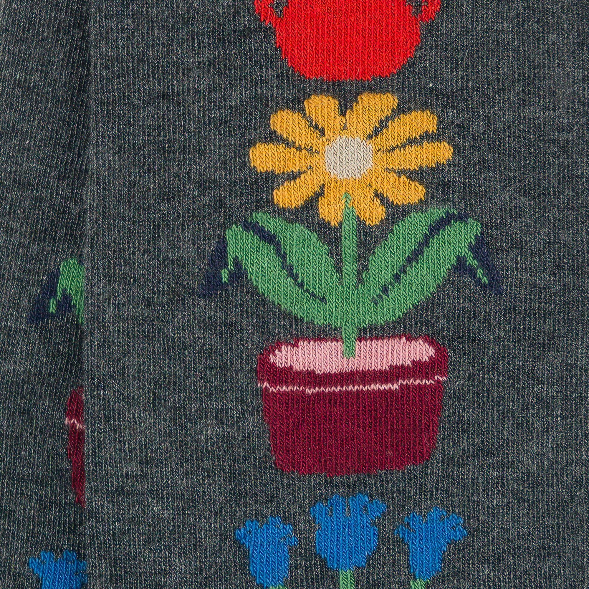 Chaussettes hautes en viscose et soie Gris - Baguette fleurs
