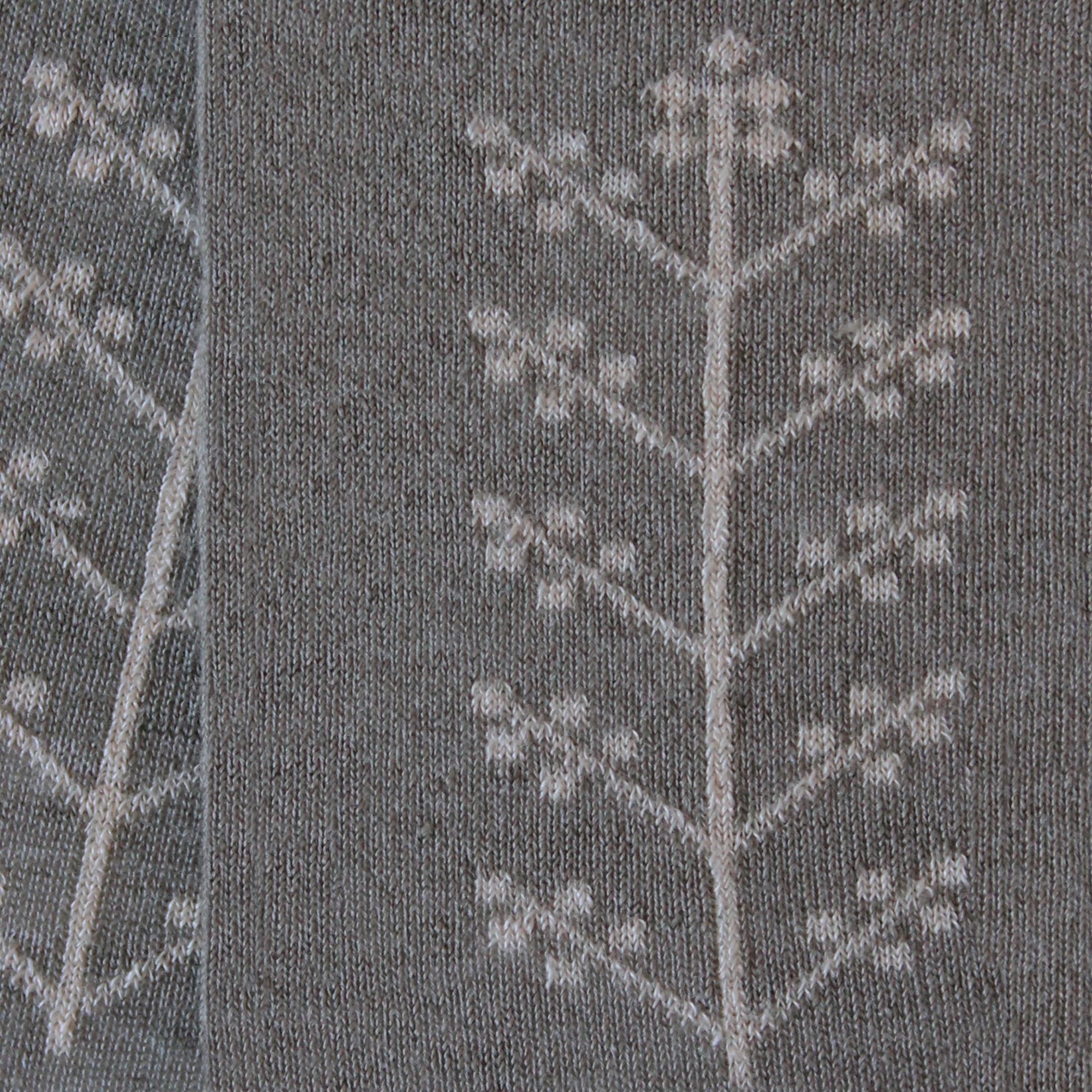 Chaussettes en lin Taupe - Motif branche