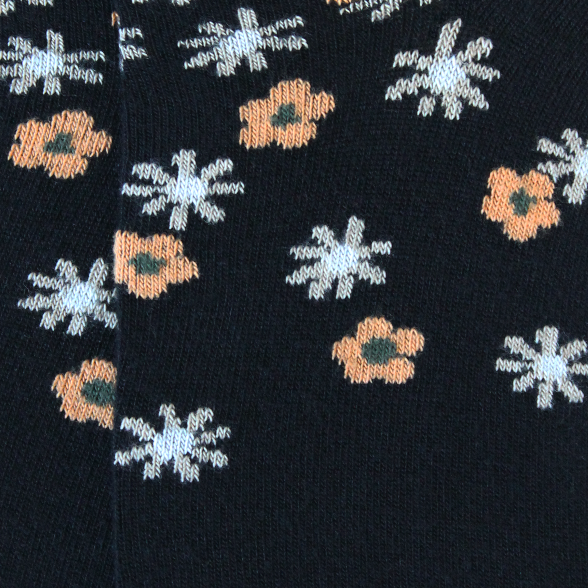 Mini-socquettes en bambou Noir - Fleurs