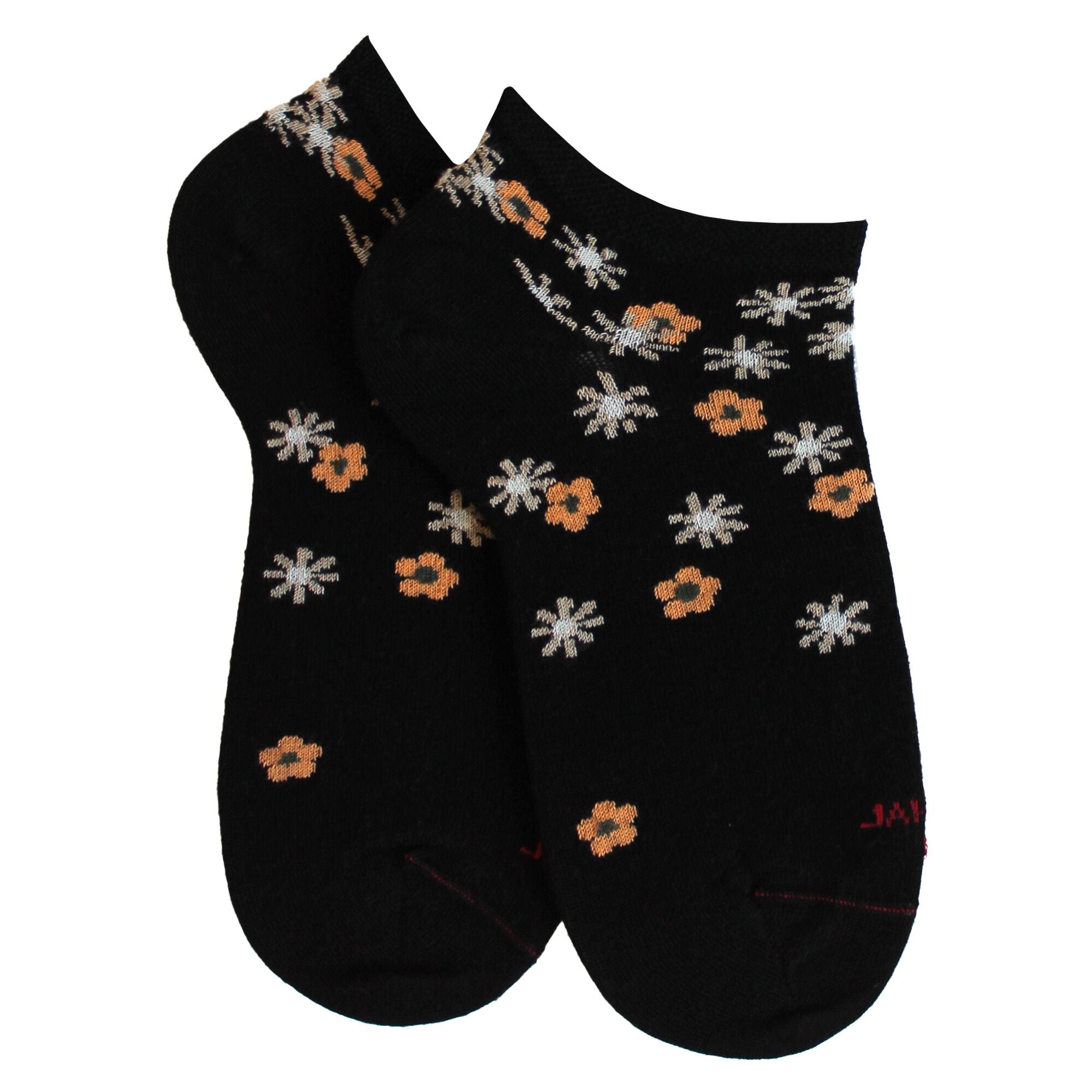 Mini-socquettes en bambou Noir - Fleurs