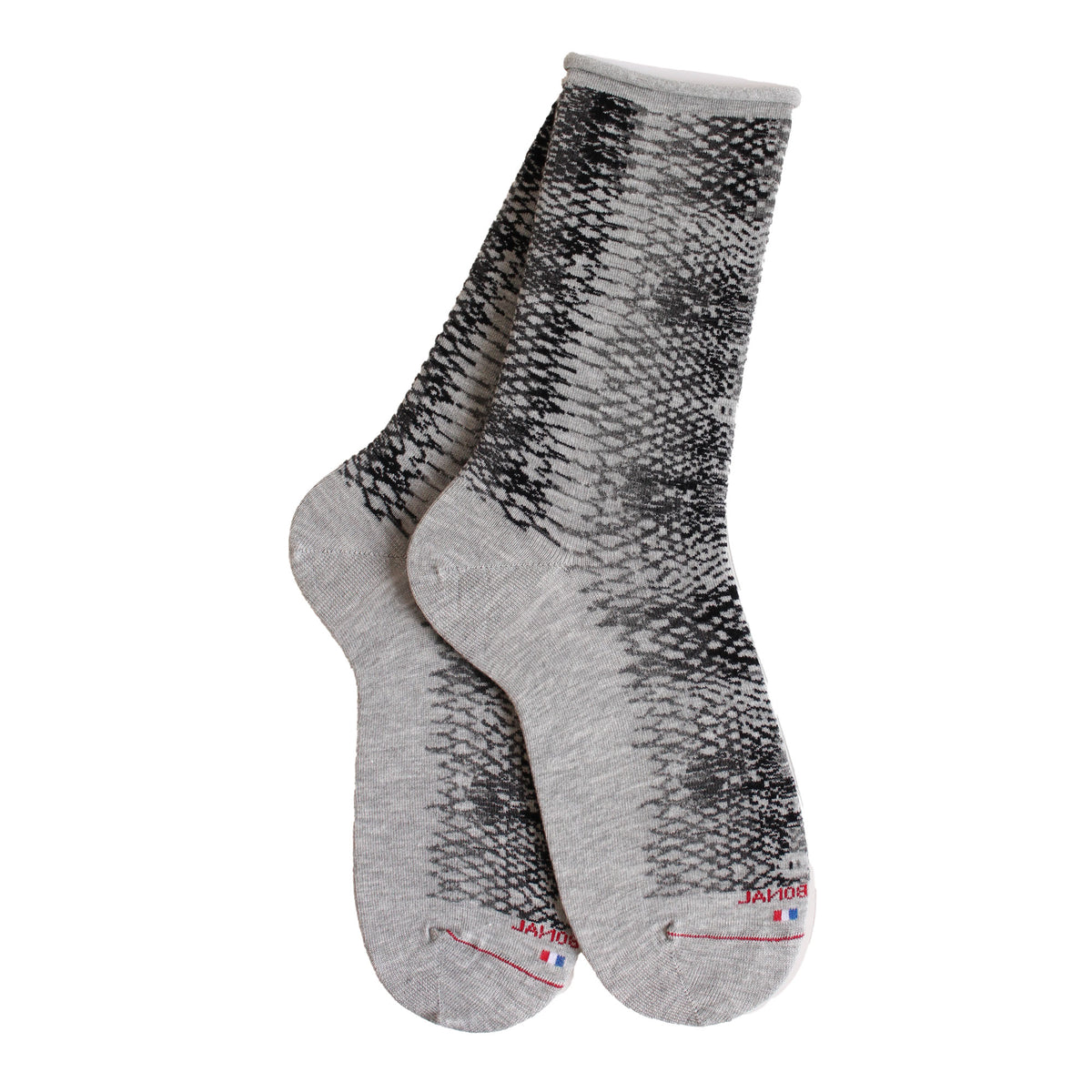 Chaussettes gris roulottée motif serpent