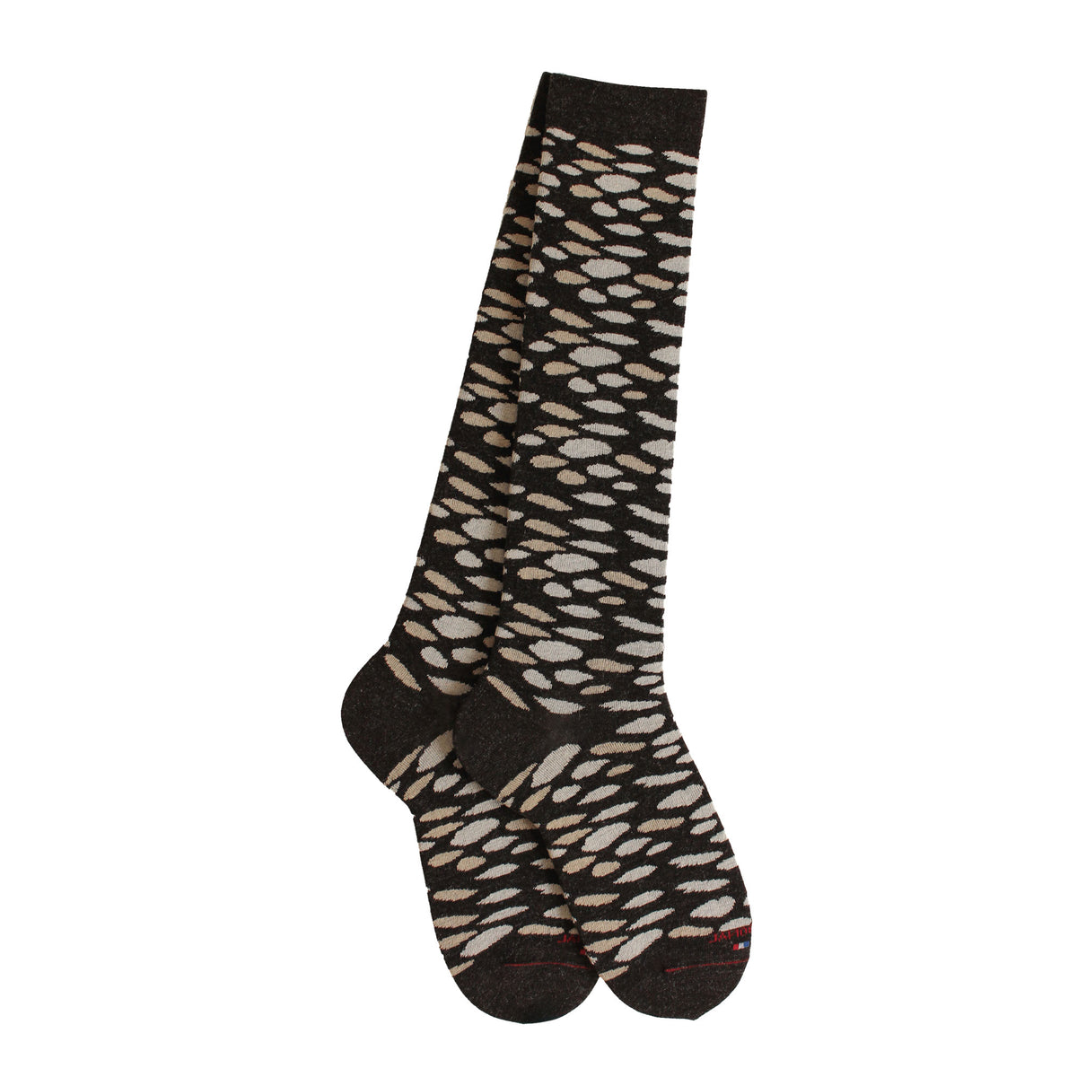 Mi-bas marron motif daim