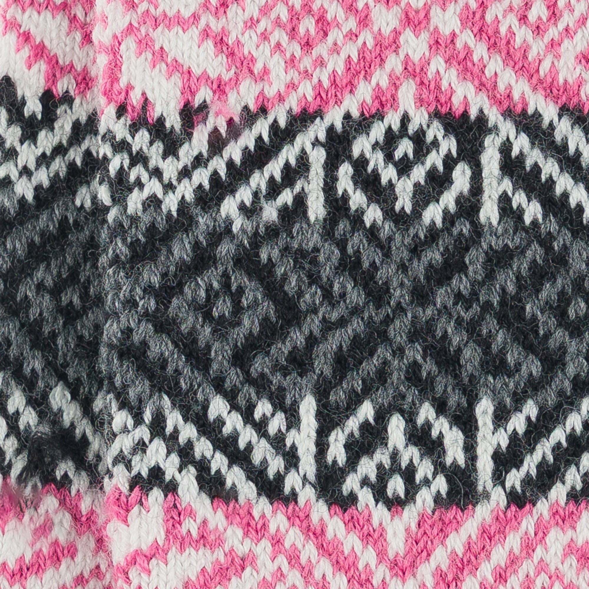 Chaussettes en laine mérinos colorées épaisses Noir & Rose - Style Norvégien