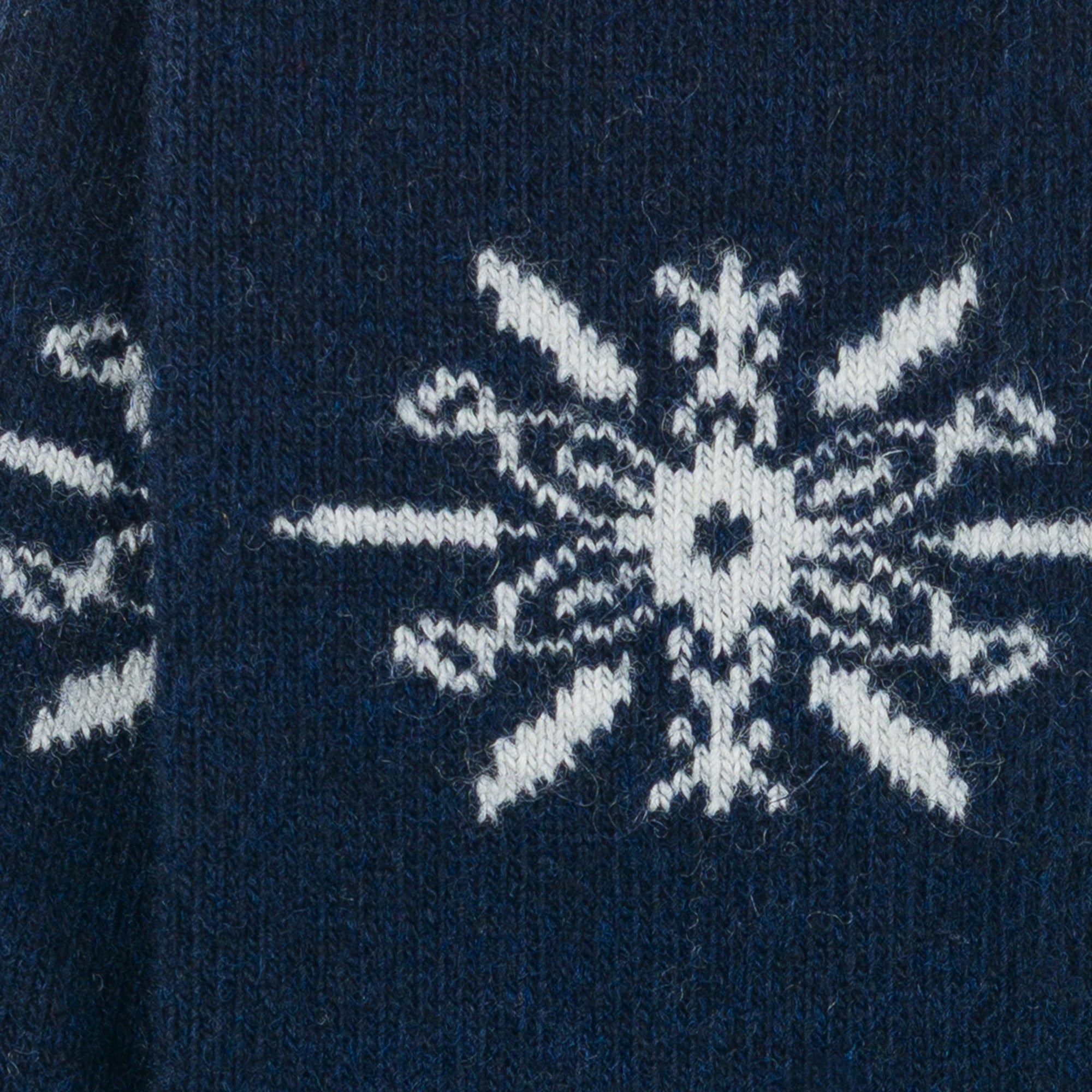 Chaussettes en laine et cachemire Marine - Motif flocon placé