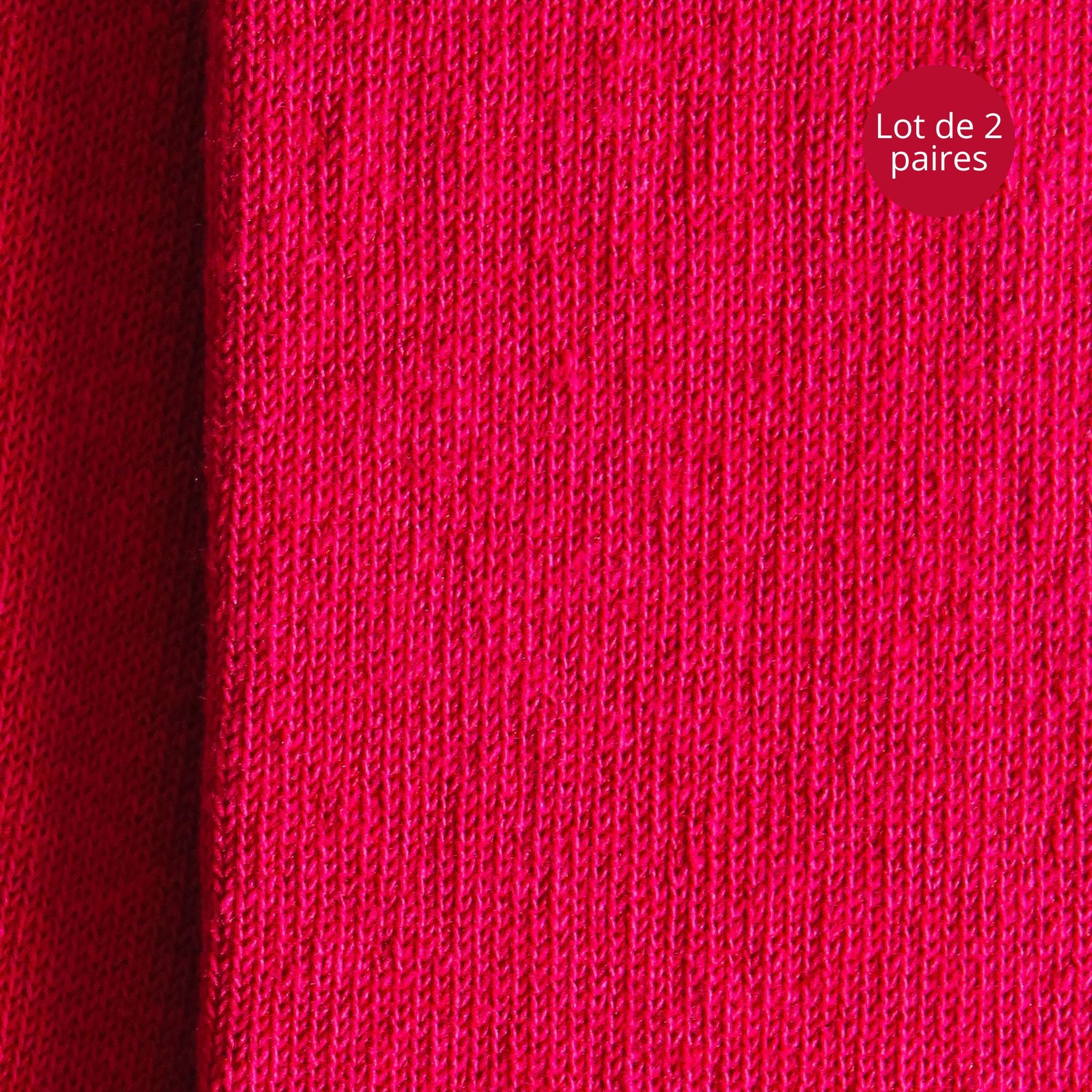 Lot de 2 Chaussettes coton bio rouge homme