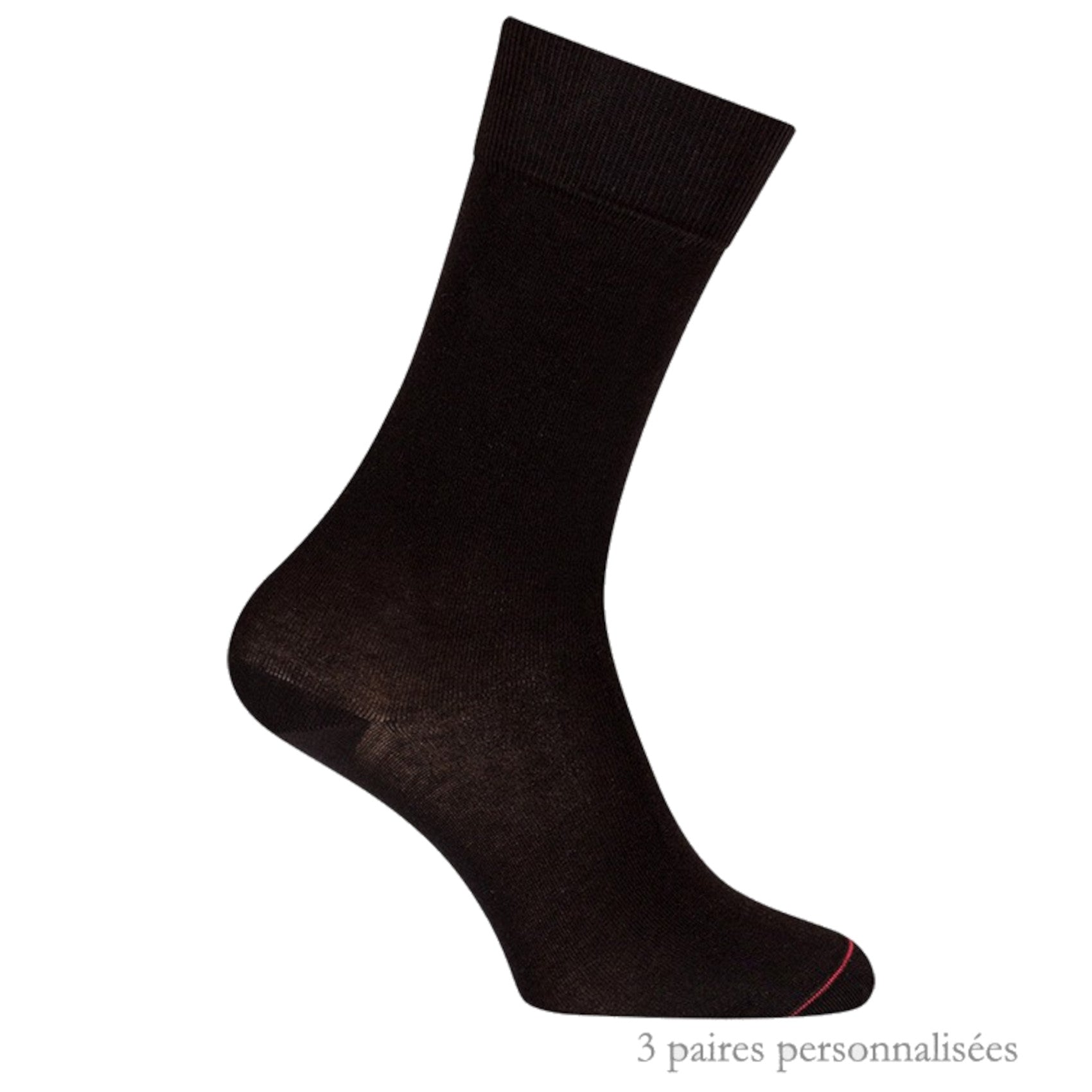 Coffret de Chaussettes Unies jersey personnalisées Coton Homme Noir